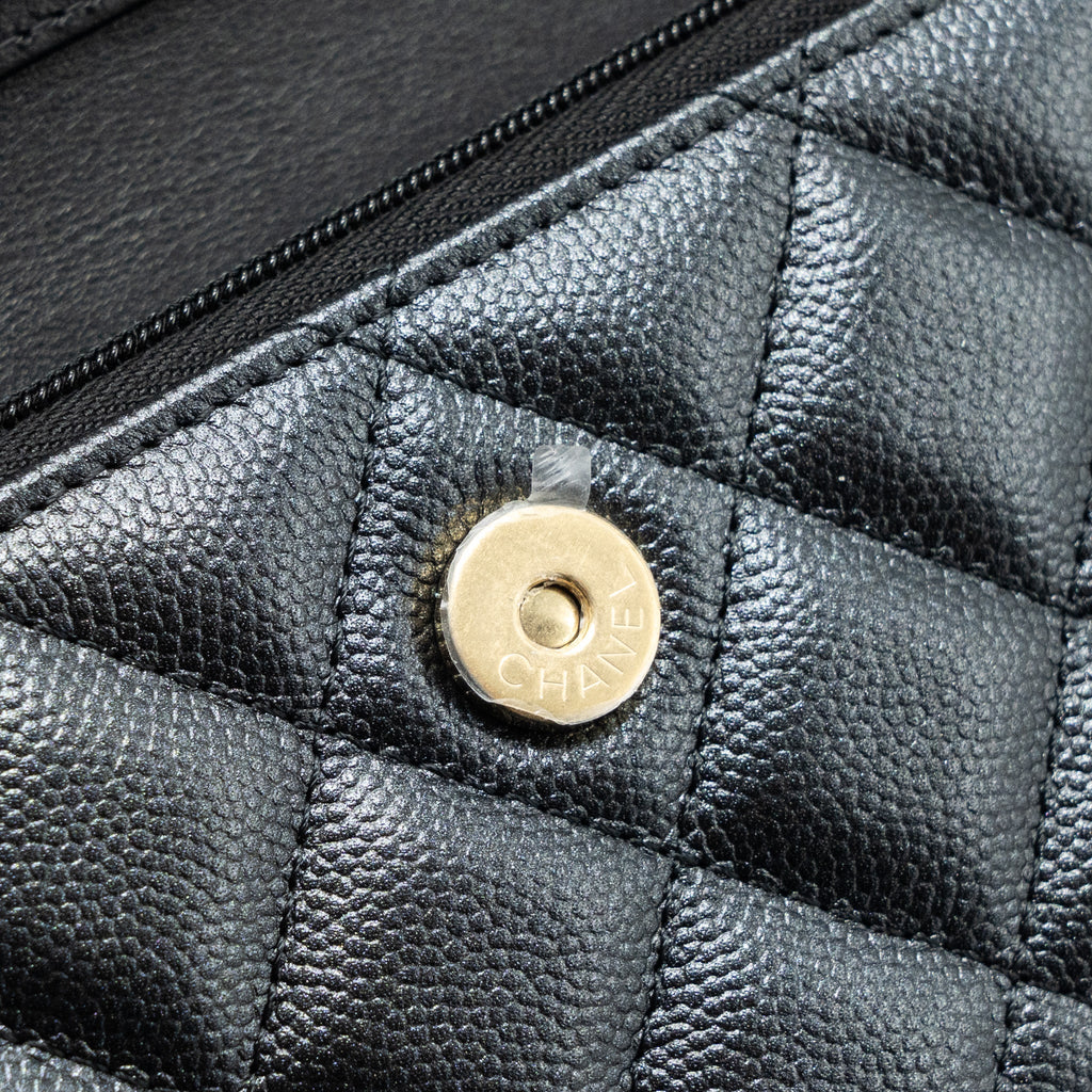 Chanel Mini Flap Bag With Adjustable Chains Caviar Black (microchip)