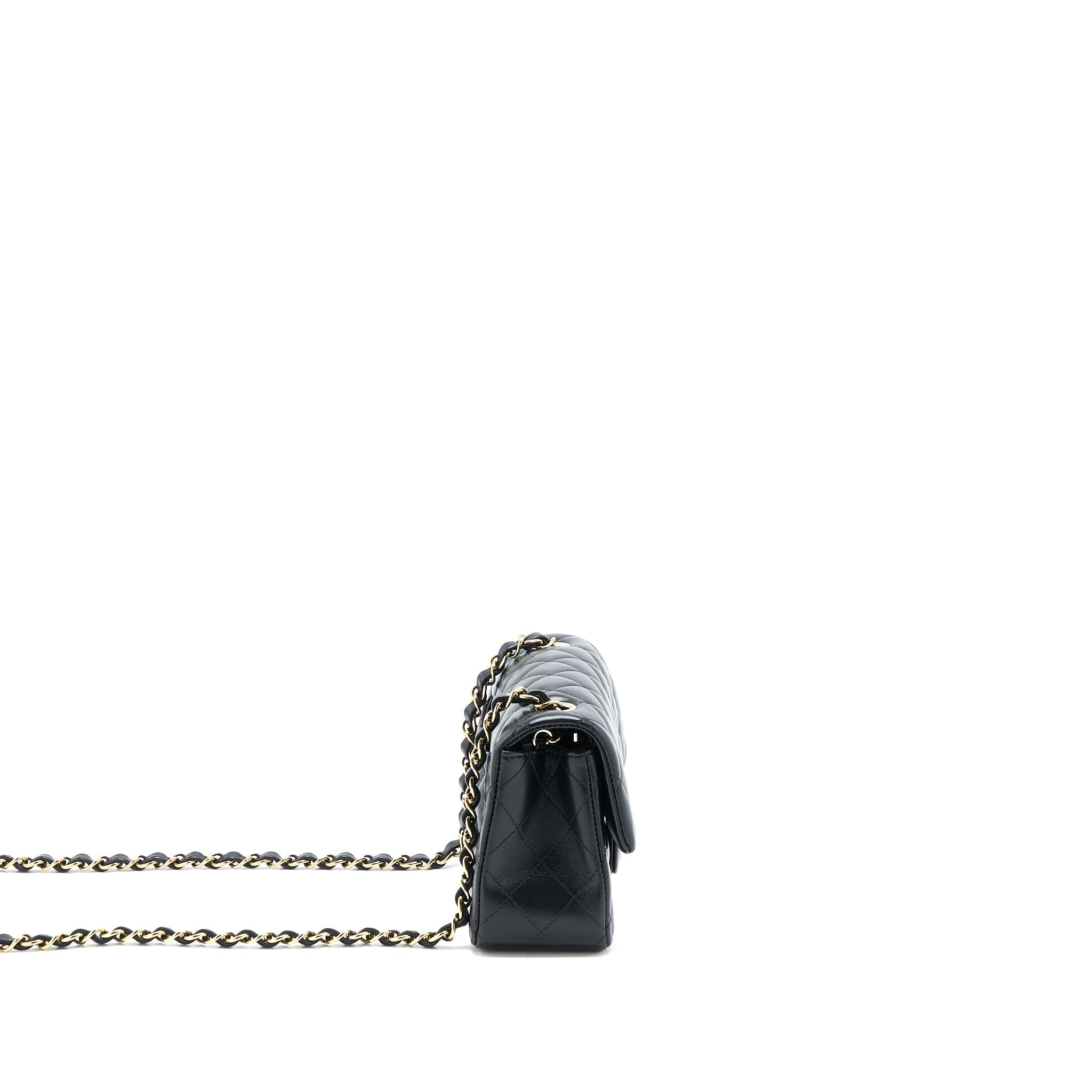 Chanel Classic Mini Rectangular Flap Bag Lambskin Black L (Microchip)