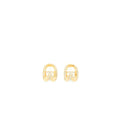 Chanel CC Logo Earrings With Full Crystal Gold Tone