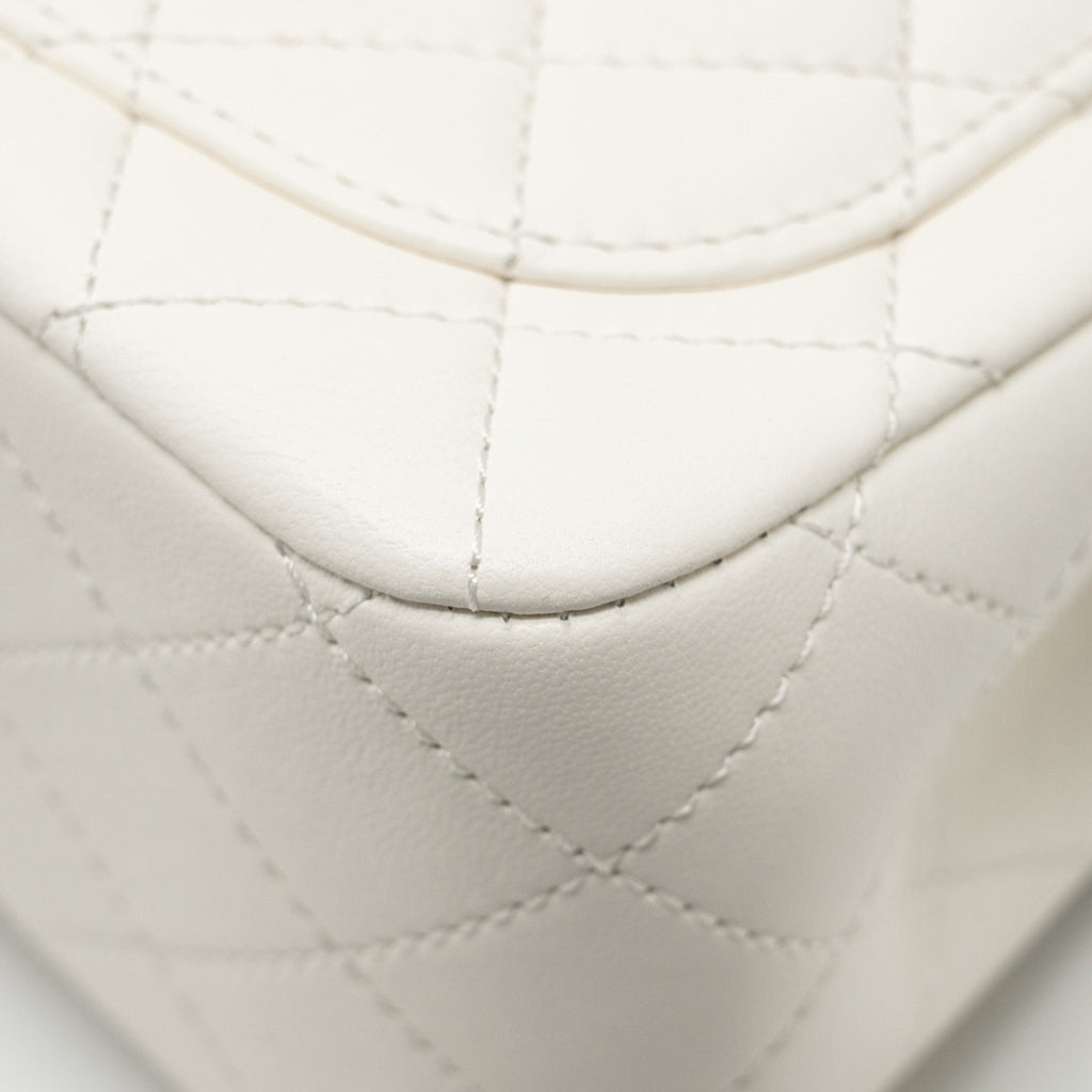 Chanel Pearl Crush Mini Square Lambskin White  (microchip)
