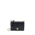 Chanel 20C Pearl Flap Bag Goatskin Black