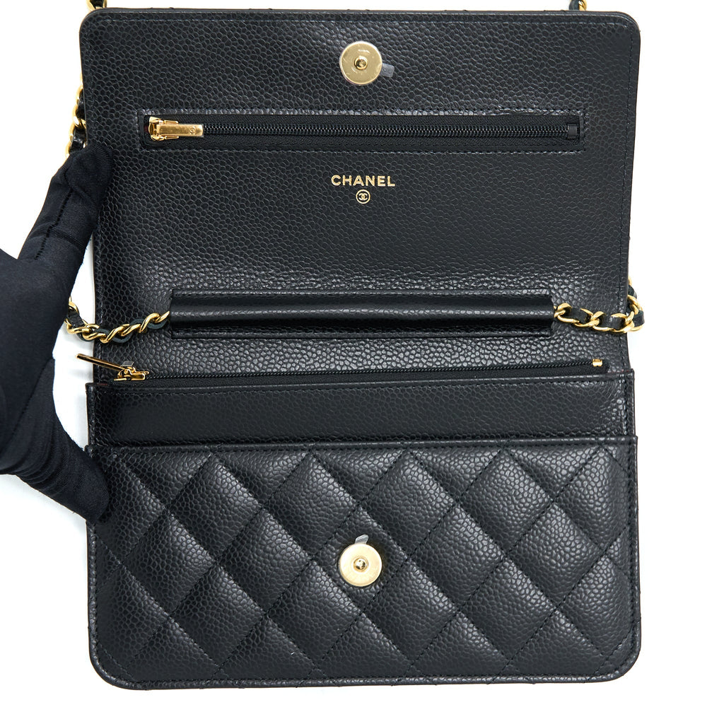 Chanel Classic Wallet On Chain Caviar Black  (Microchip)