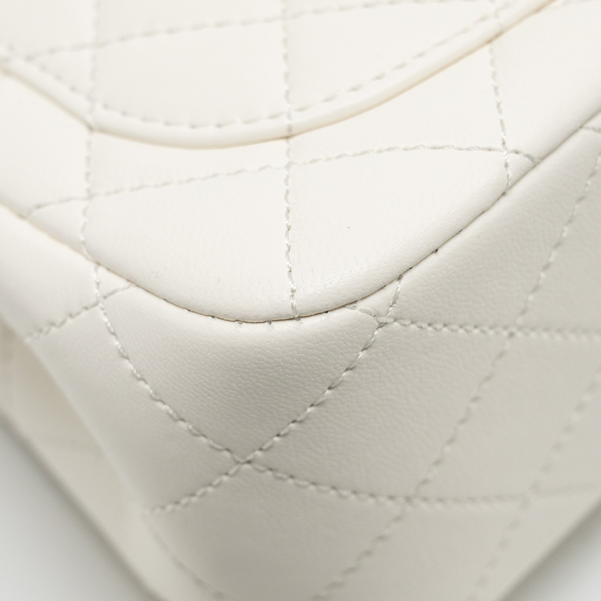 Chanel Pearl Crush Mini Square Lambskin White  (microchip)