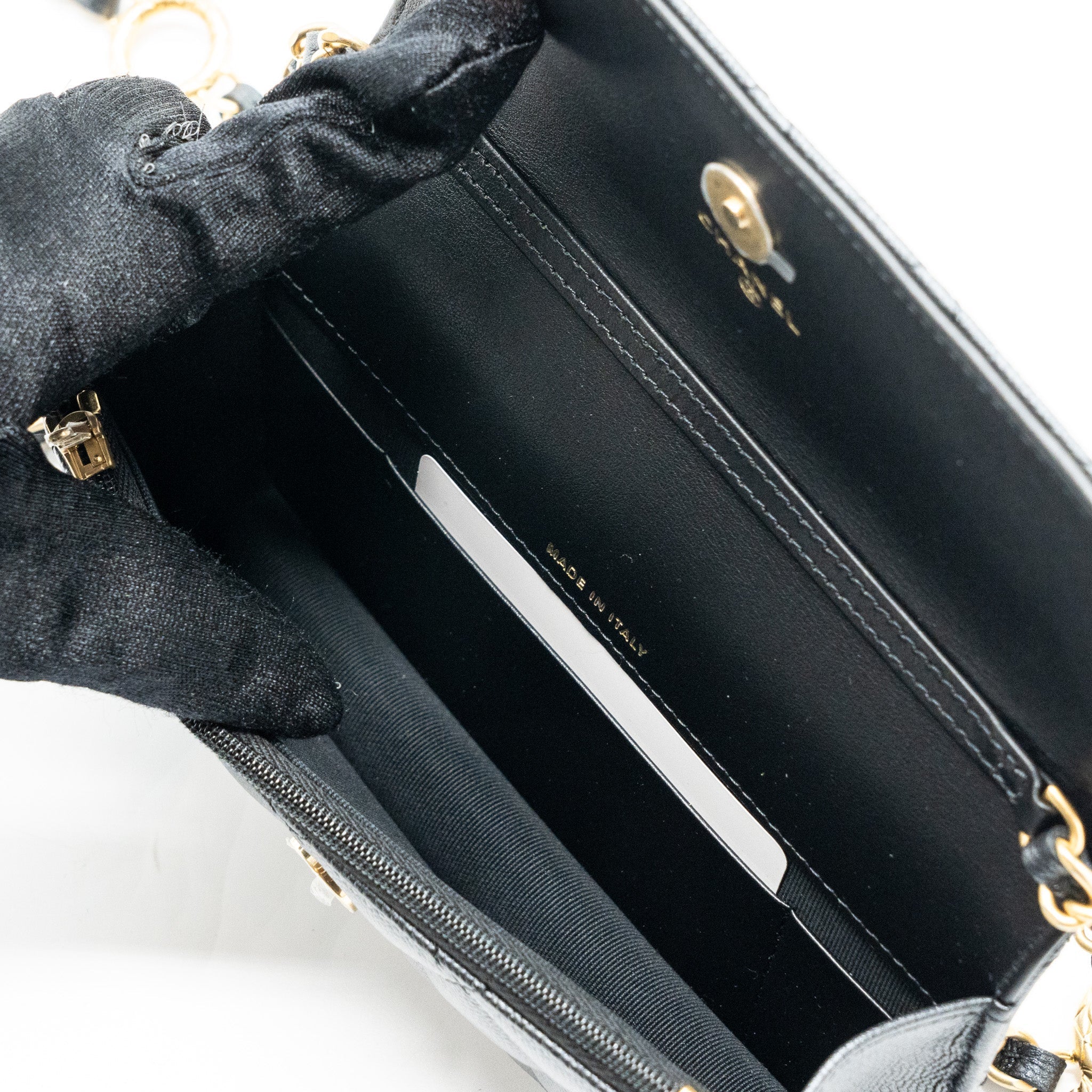 Chanel Mini Flap Bag With Adjustable Chains Caviar Black (microchip)