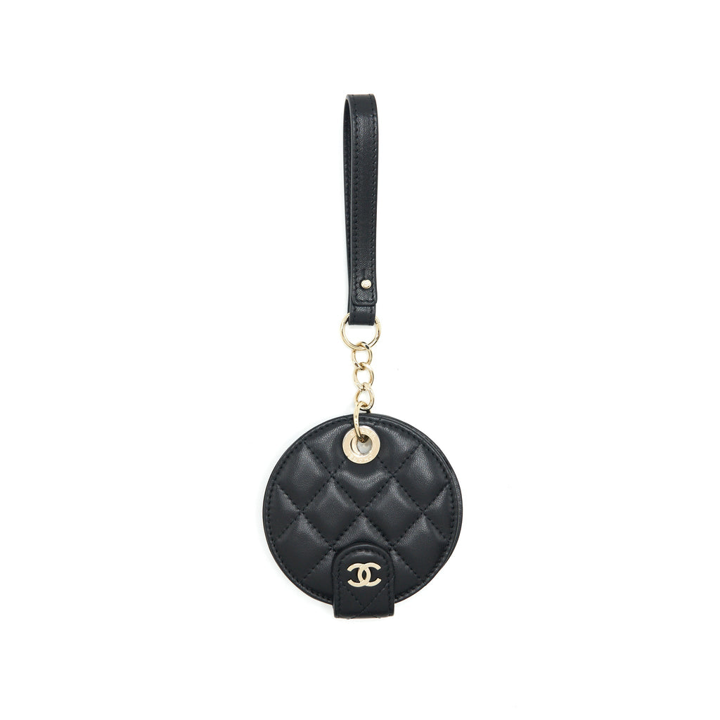 Chanel Quilted Luggage Tag Lambskin black L