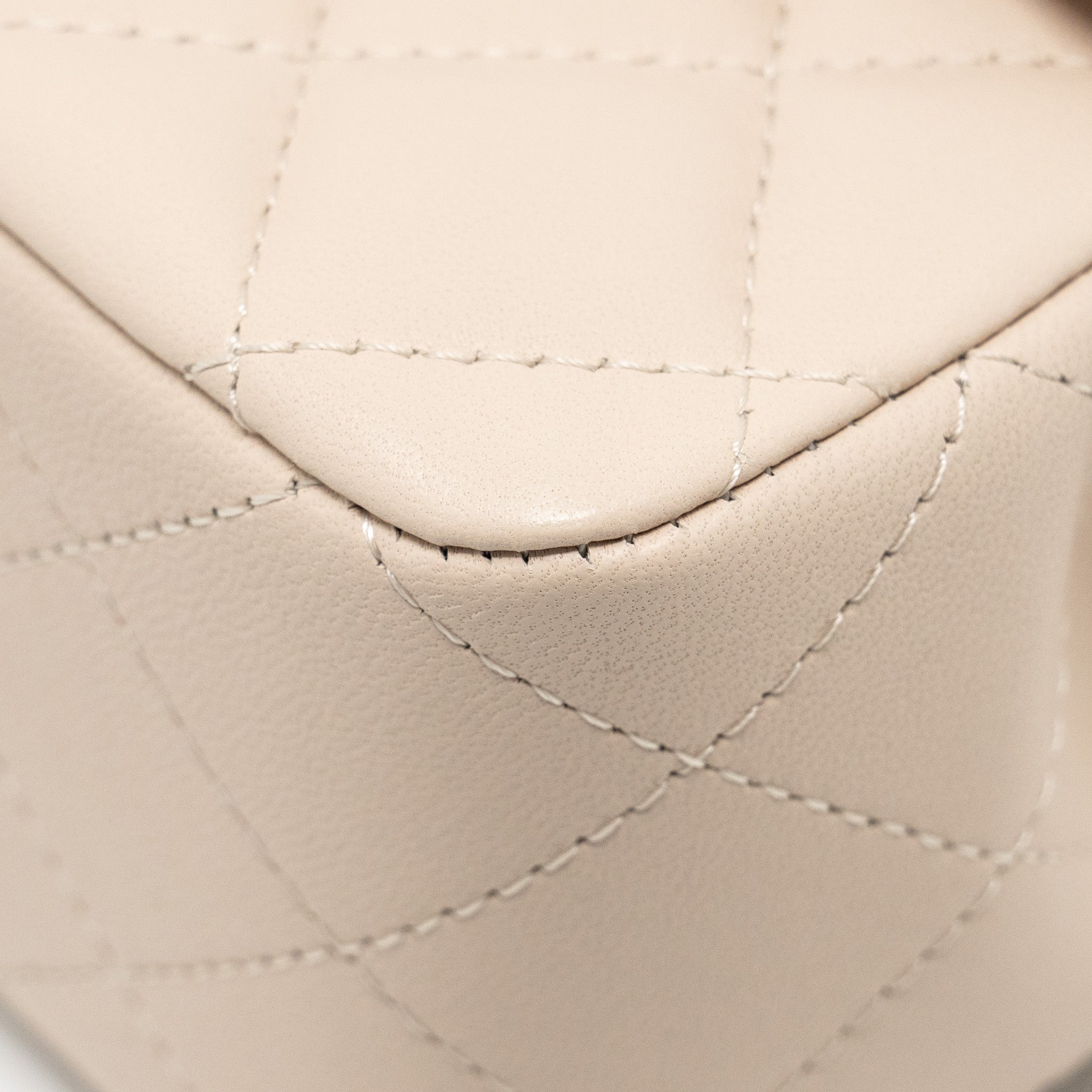 Chanel top handle Mini Rectangular Flap Bag Lambskin Ecru/Dark Beige L(microchip)