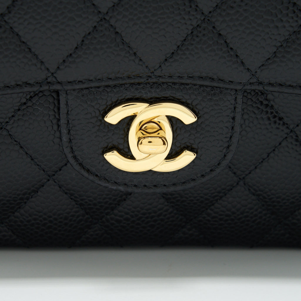 Chanel Small Classic Double Flap Caviar Black