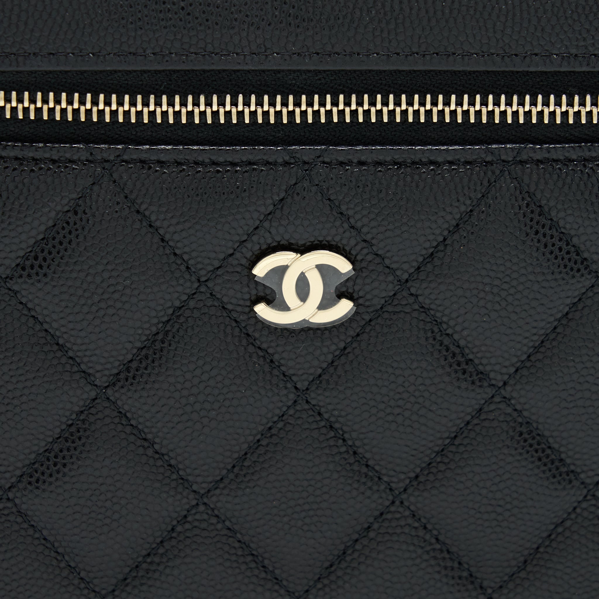 Chanel Top Handle Vanity Case Caviar Black L