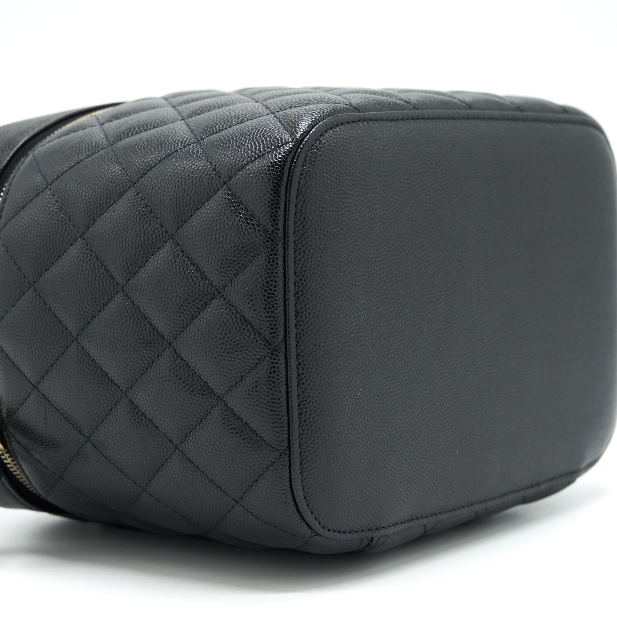Chanel Top Handle Vanity Case Caviar Black L