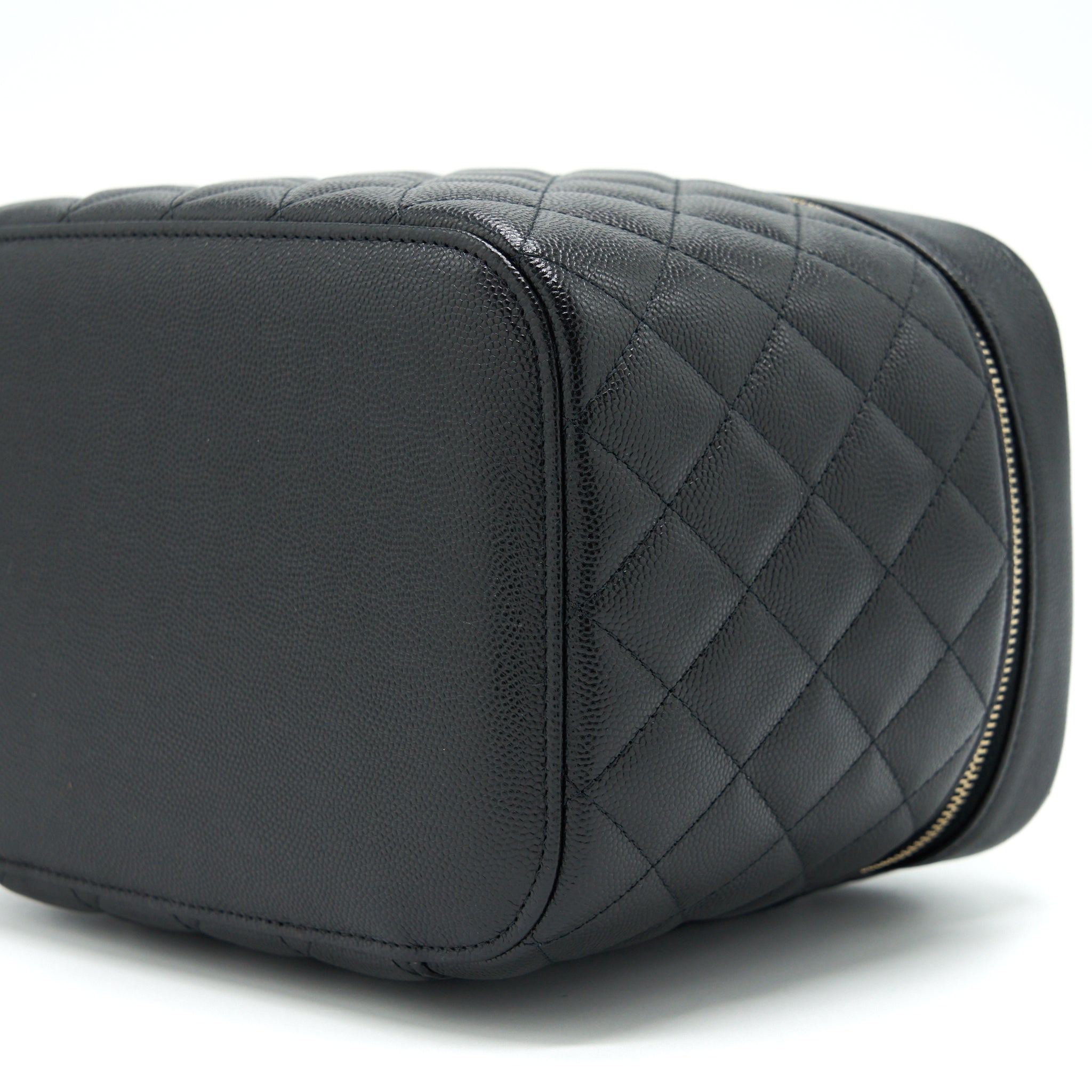 Chanel Top Handle Vanity Case Caviar Black L