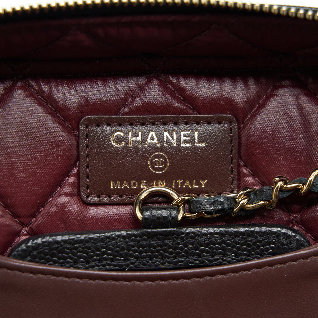 Chanel Top Handle Vanity Case Caviar Black L