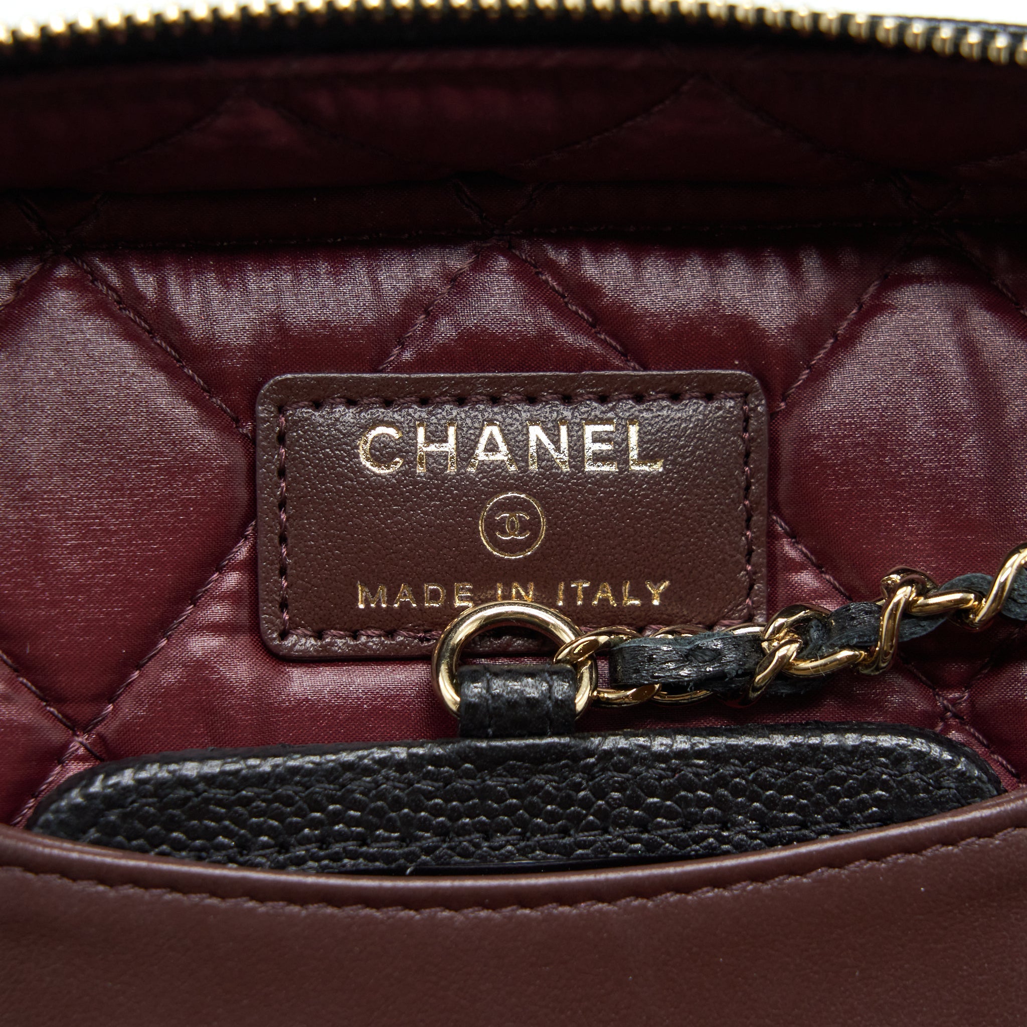 Chanel Top Handle Vanity Case Caviar Black L