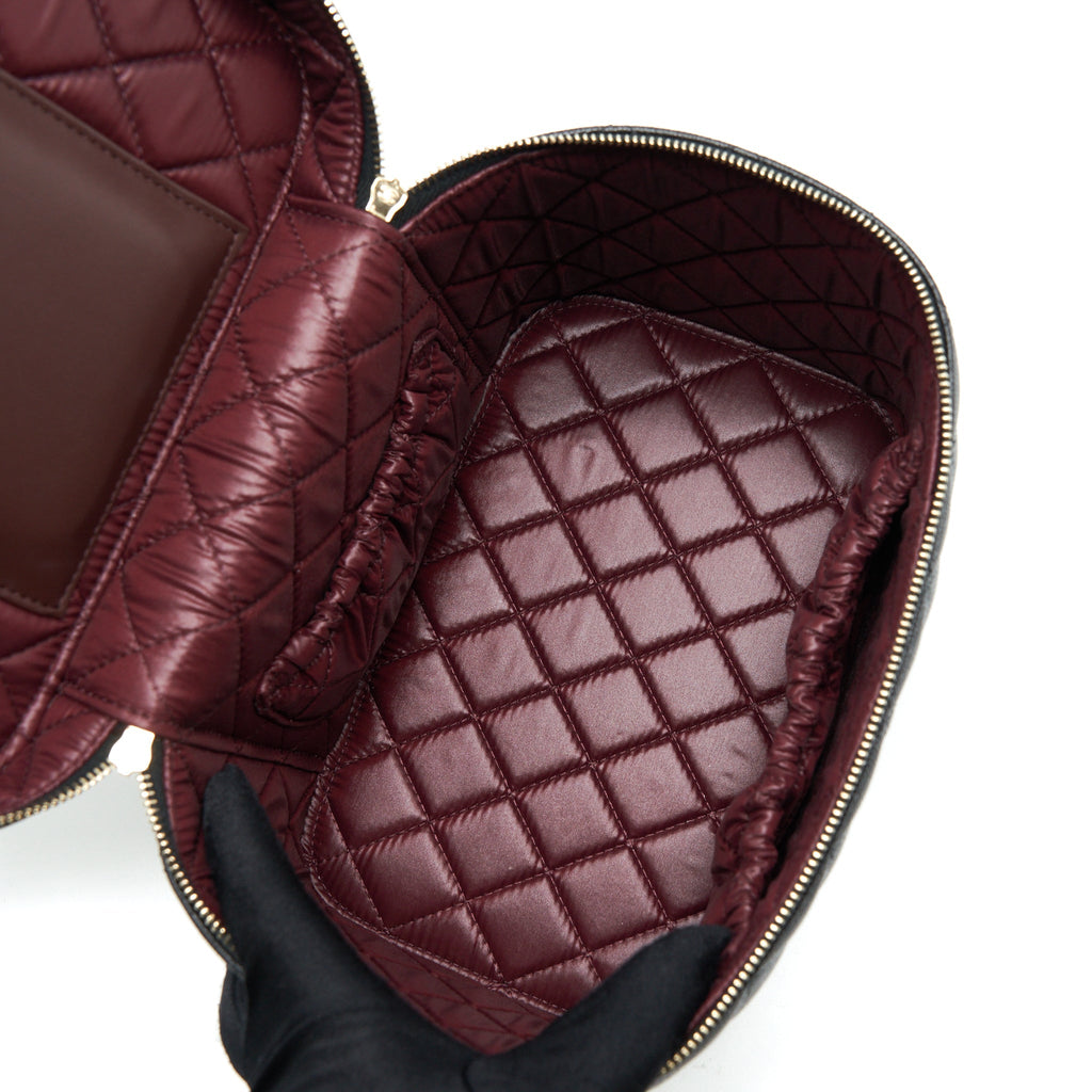 Chanel Top Handle Vanity Case Caviar Black L
