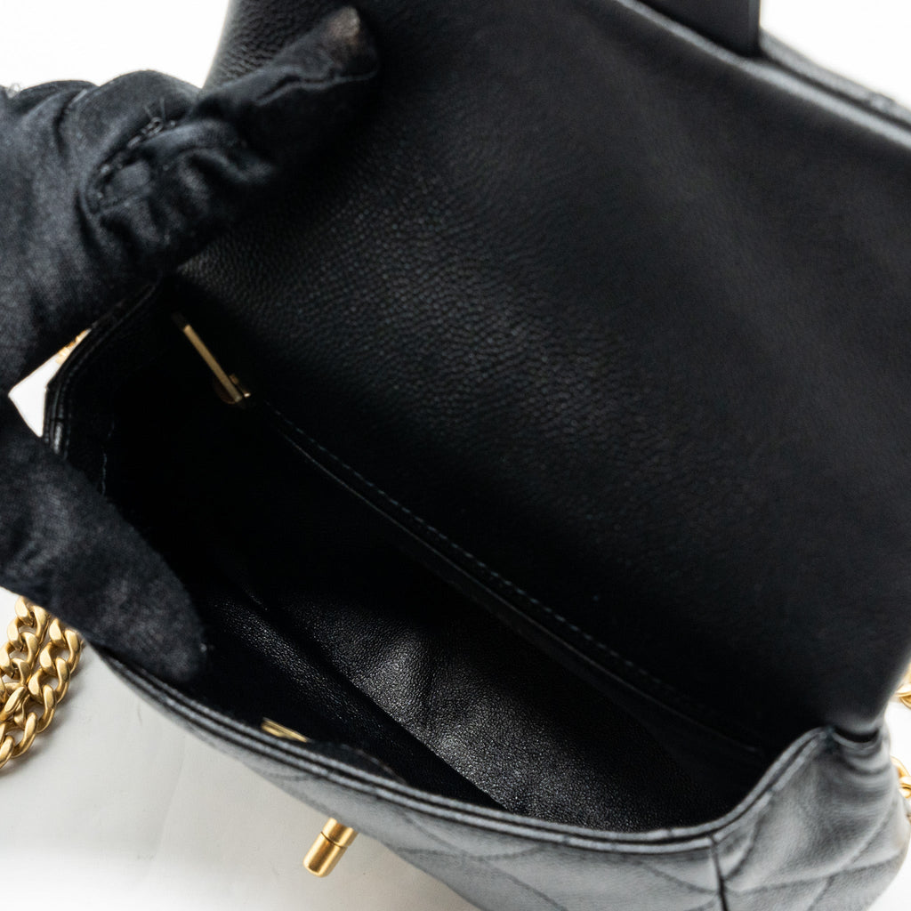 Chanel 23p Coco Love Flap Bag Caviar Black (microchip)