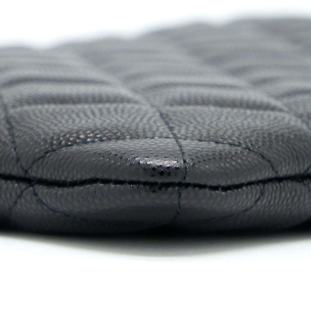 Chanel O Case Pouch Caviar Black L