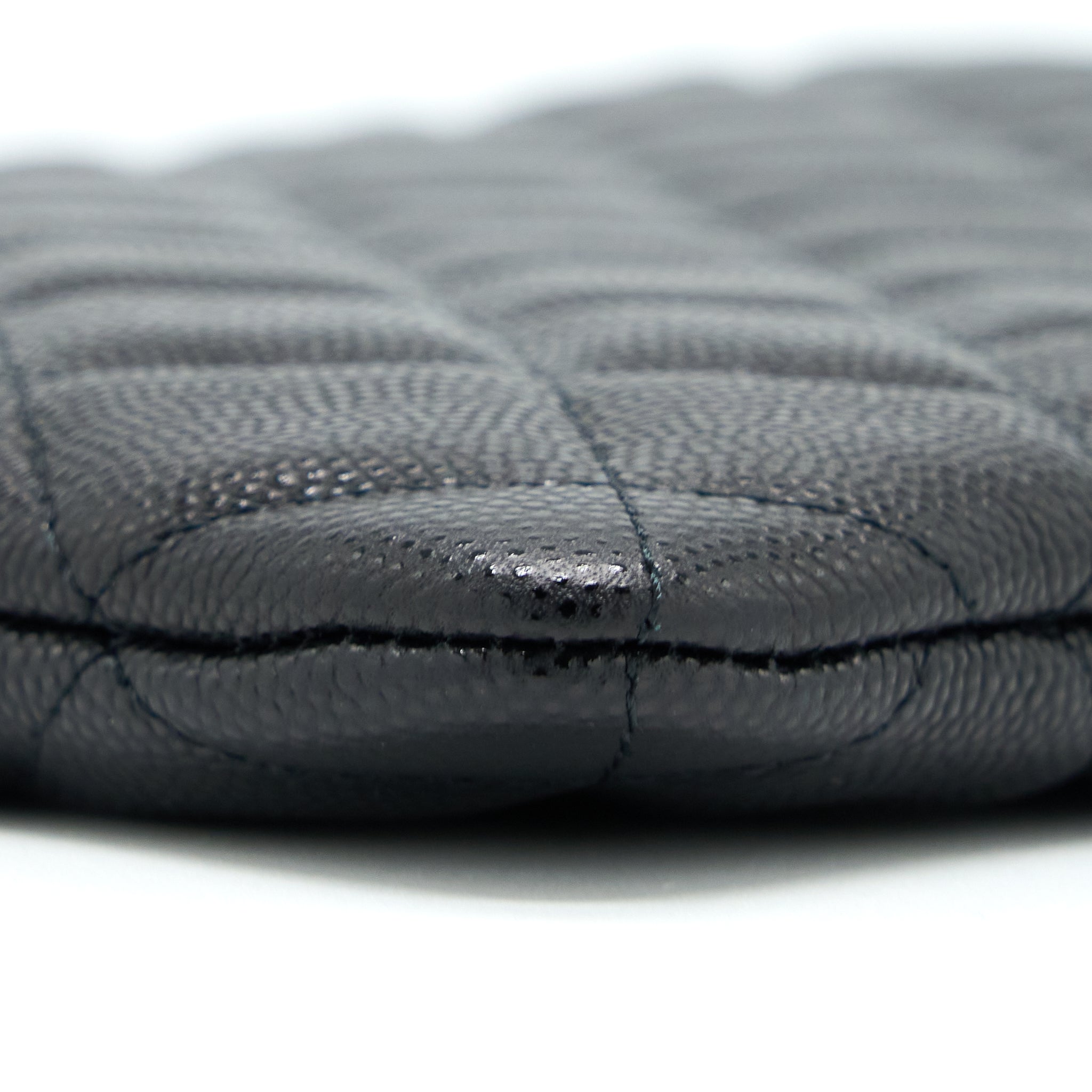 Chanel O Case Pouch Caviar Black L