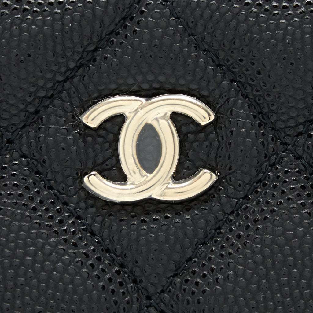 Chanel O Case Pouch Caviar Black L