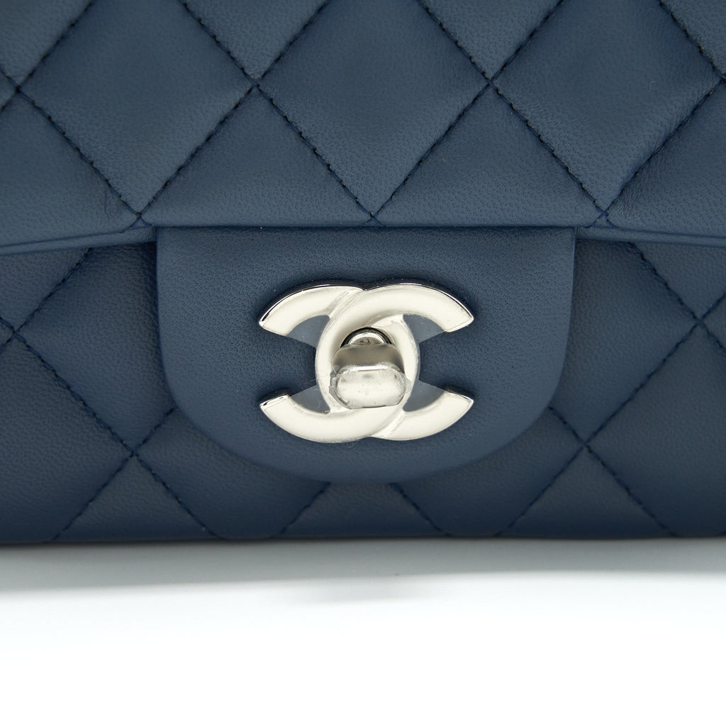 Chanel Mini Rectangular Flap bag Lambskin Blue