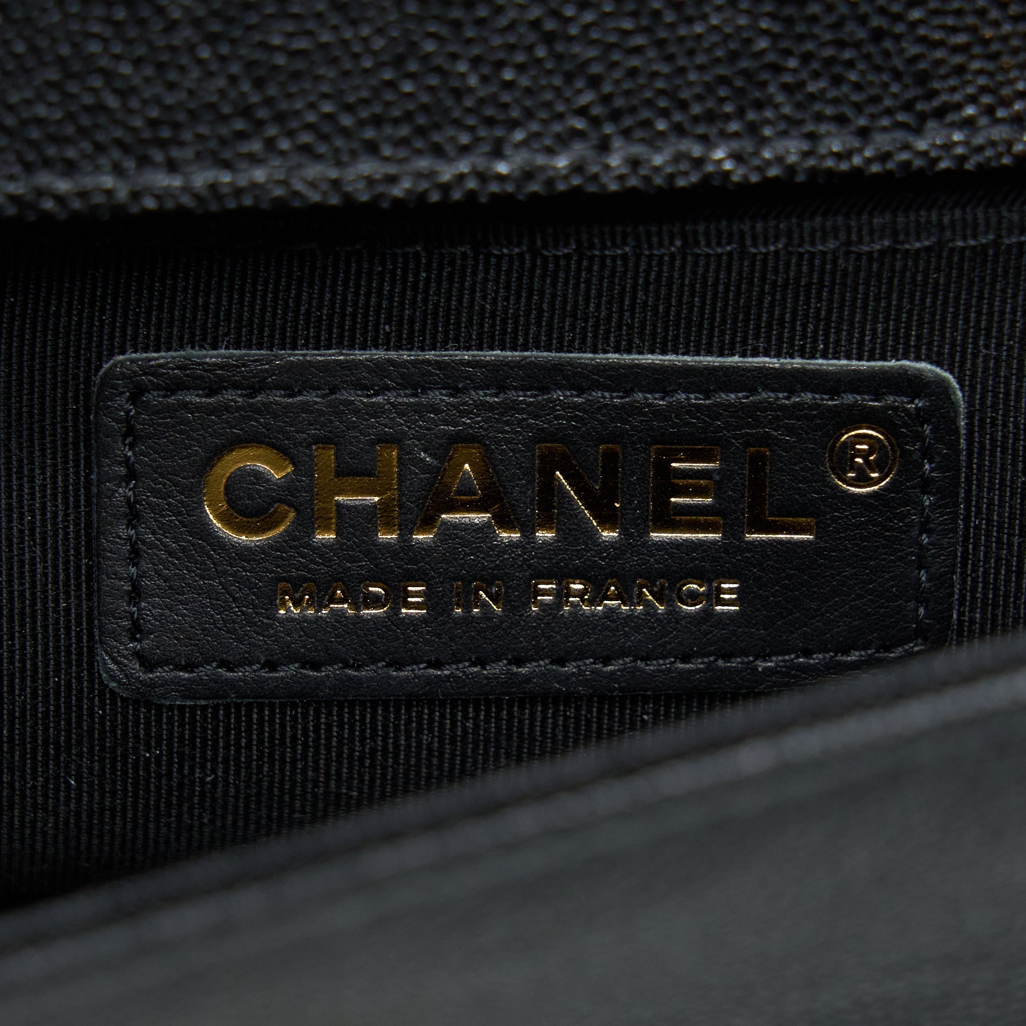 Chanel Small Boy Bag Chevron Caviar Black L
