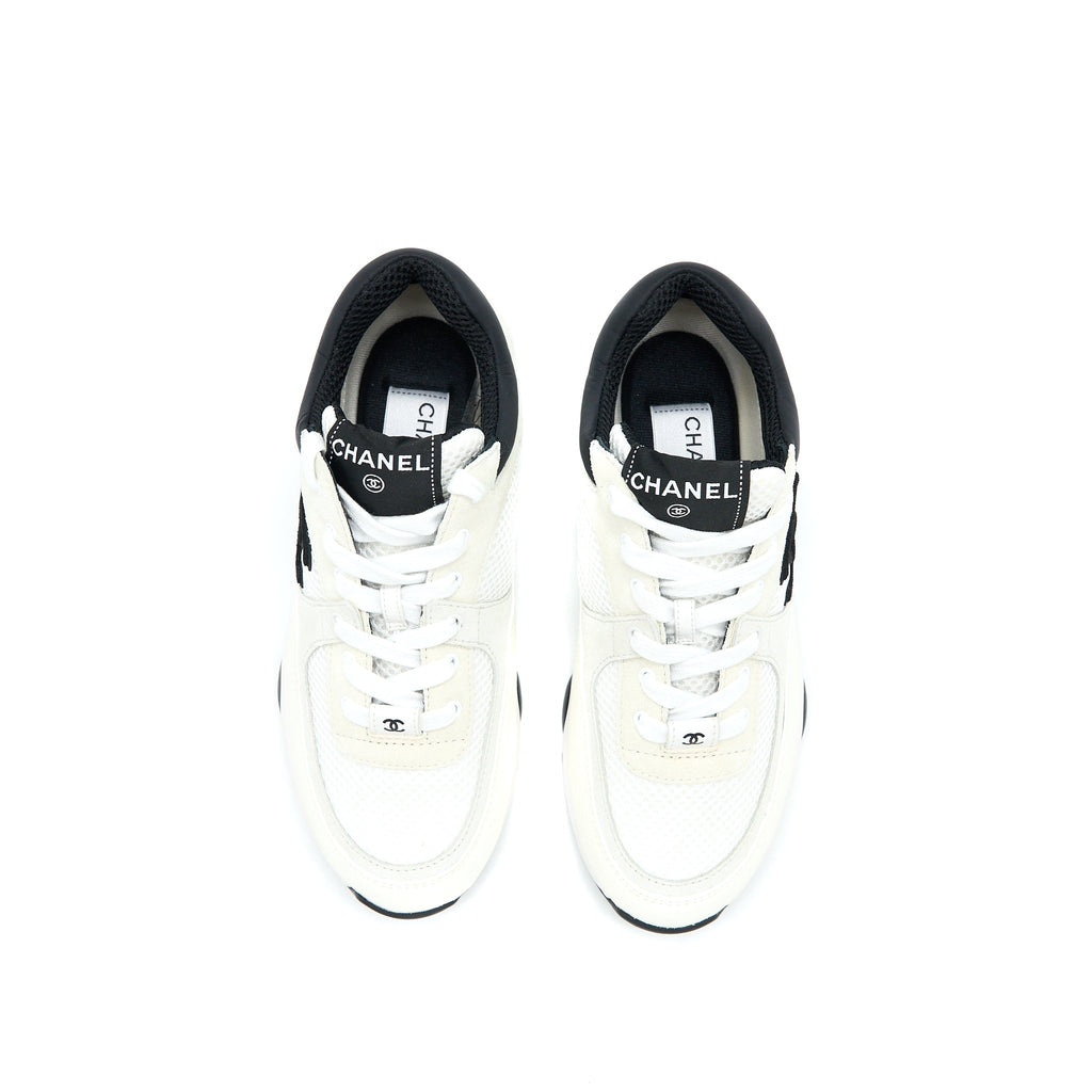 Chanel Size 38 CC Logo Sneaker Black/White