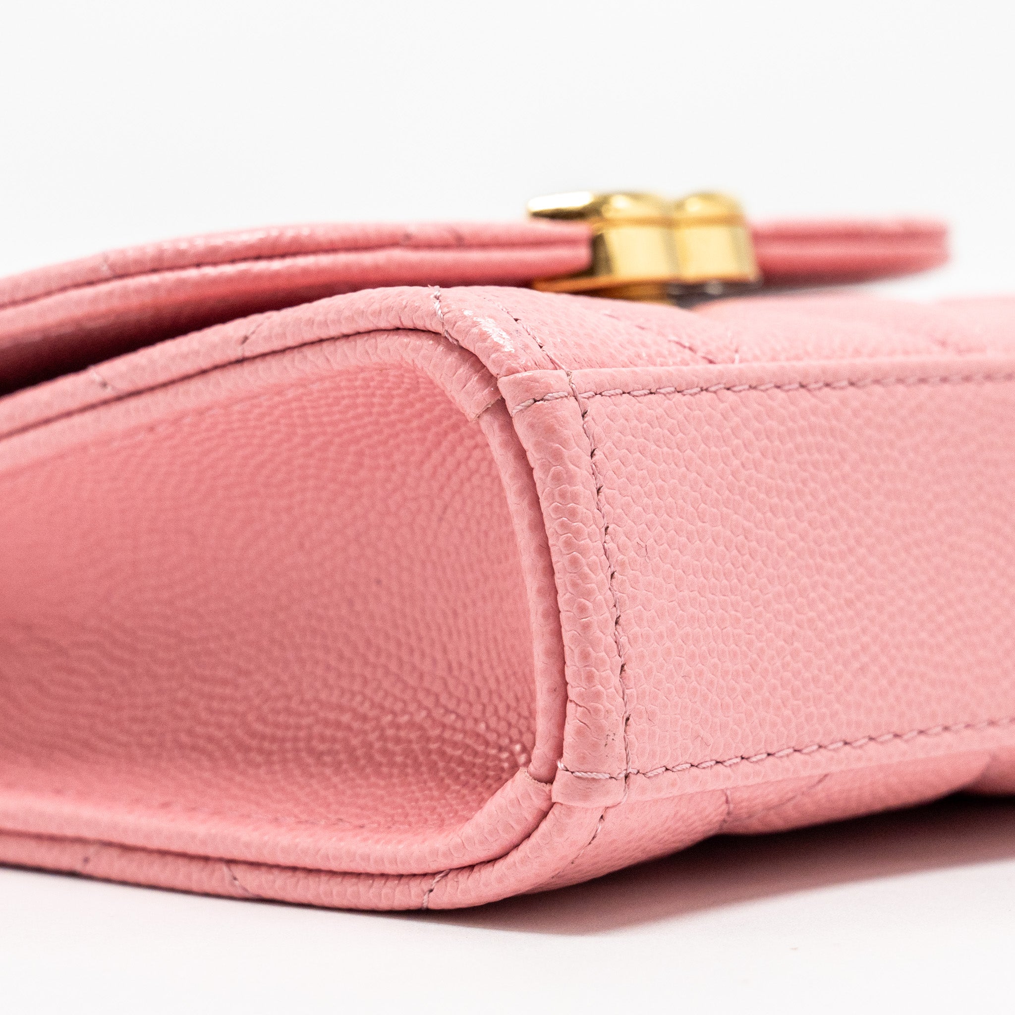 Chanel Mini Flap Bag With Chain Handle Caviar Pink  (microchip)
