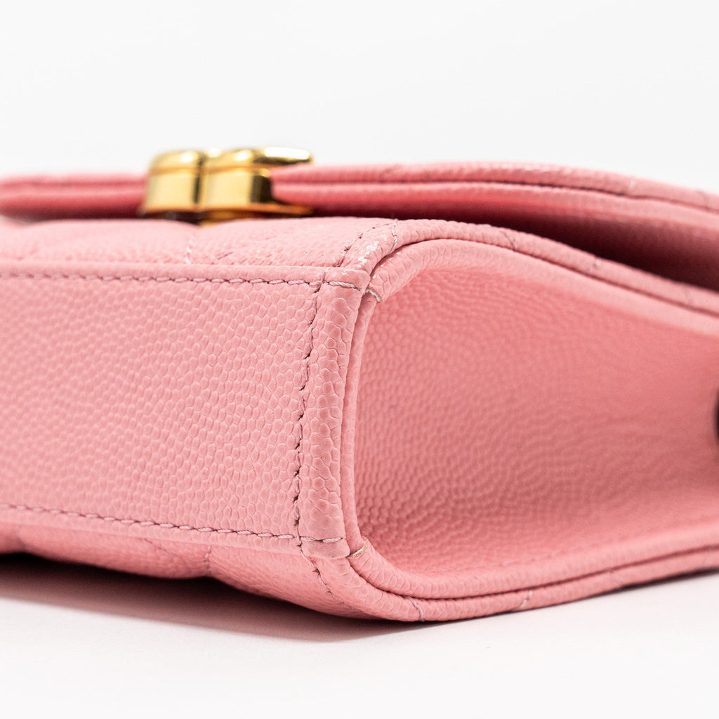 Chanel Mini Flap Bag With Chain Handle Caviar Pink  (microchip)