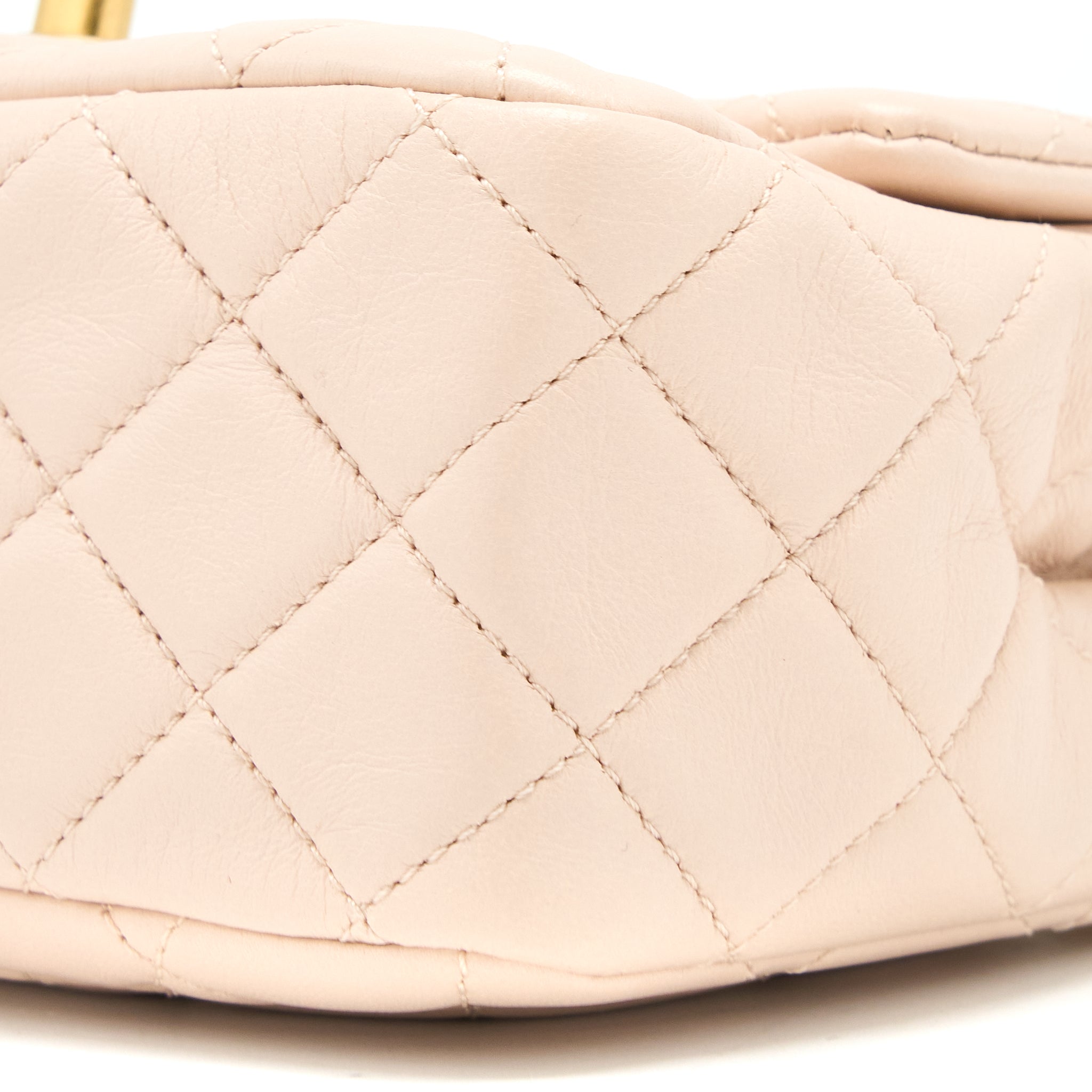 Chanel Pearl Crush Mini Square Lambskin Light Beige Brushed (Microchip)