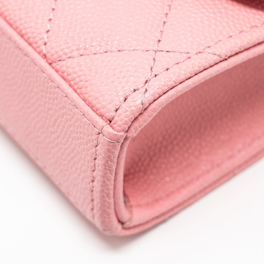 Chanel Mini Flap Bag With Chain Handle Caviar Pink  (microchip)
