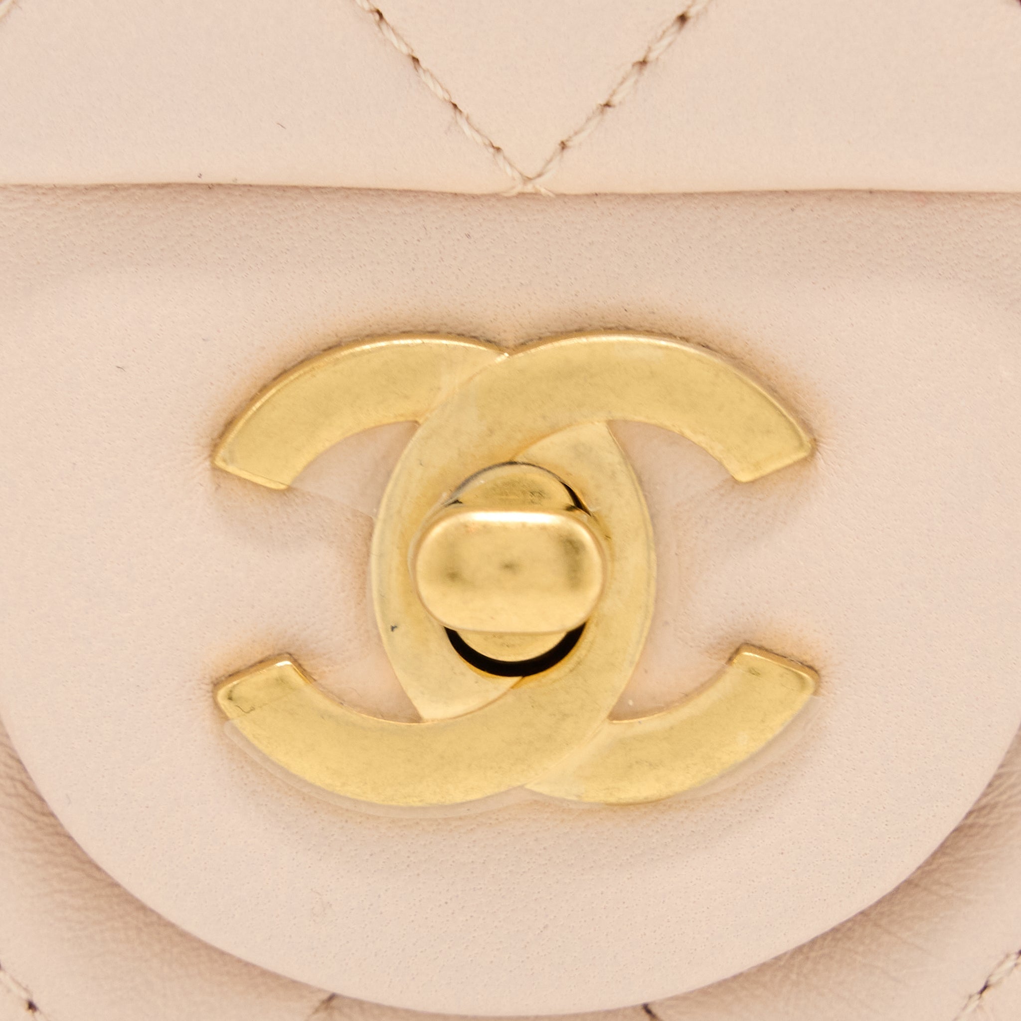 Chanel Pearl Crush Mini Square Lambskin Light Beige Brushed (Microchip)
