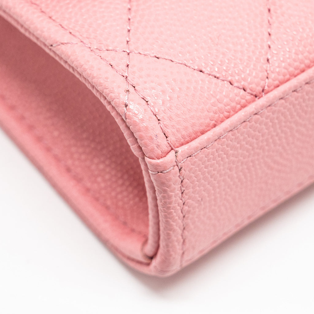 Chanel Mini Flap Bag With Chain Handle Caviar Pink  (microchip)