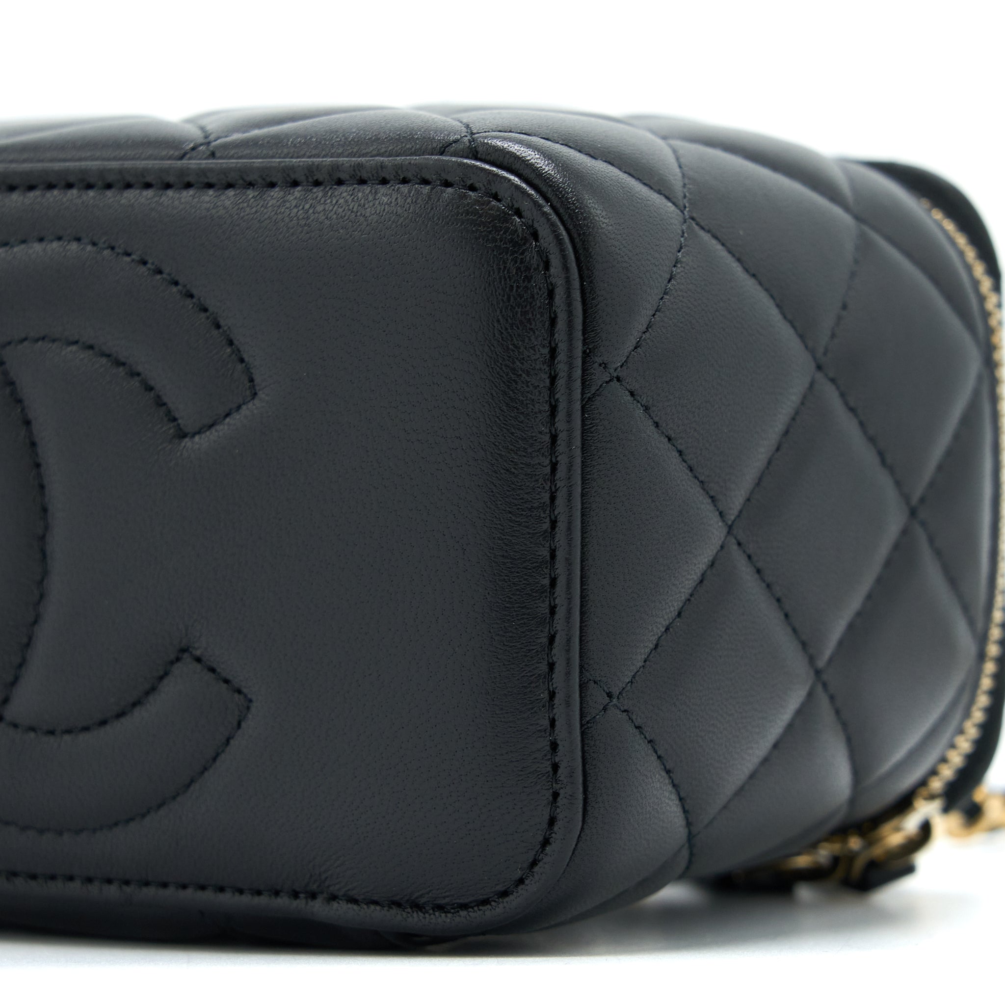 Chanel Pearl Crush Long Vanity Lambskin Black  (Microchip)
