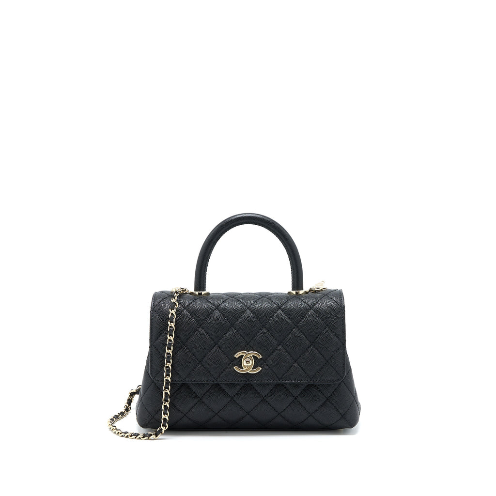 Chanel Small Coco Handle Caviar Black L (Microchip)