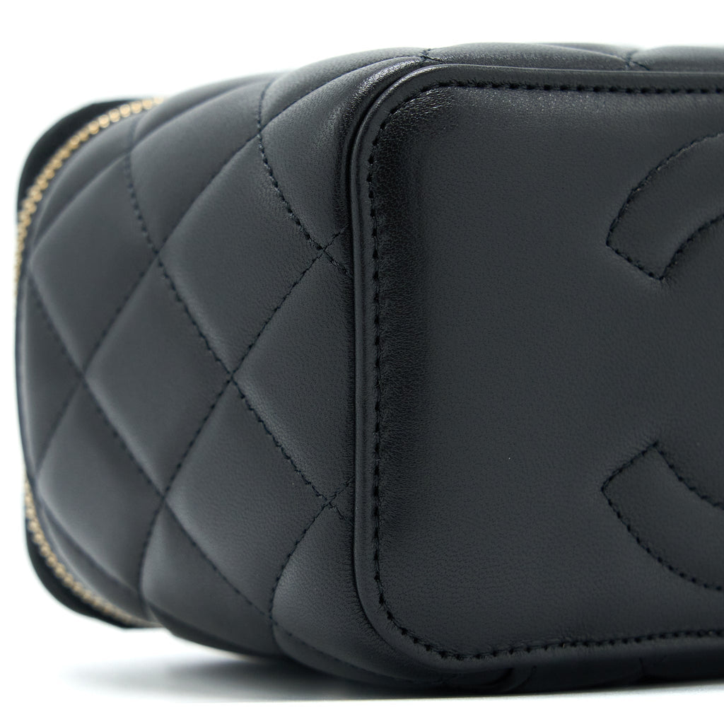 Chanel Pearl Crush Long Vanity Lambskin Black  (Microchip)
