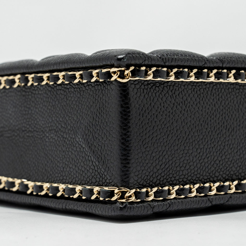 Chanel Quilted Evening Box Bag Caviar Black L (Microchip)