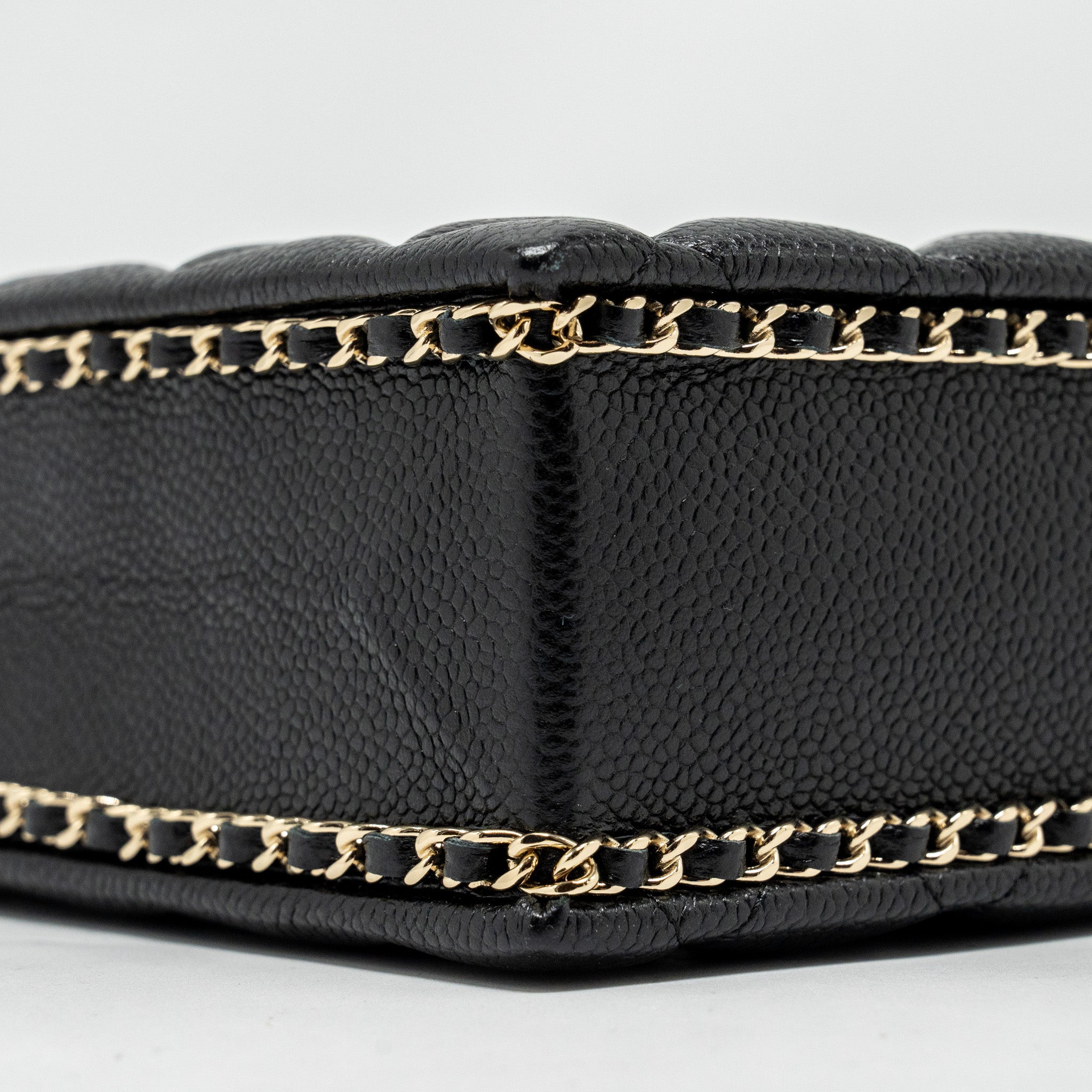 Chanel Quilted Evening Box Bag Caviar Black L (Microchip)
