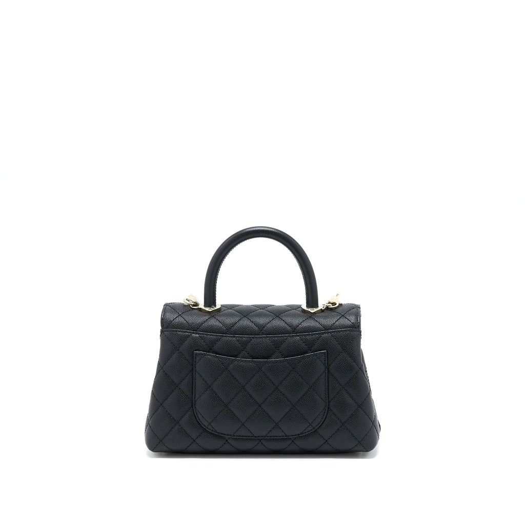 Chanel Small Coco Handle Caviar Black L (Microchip)