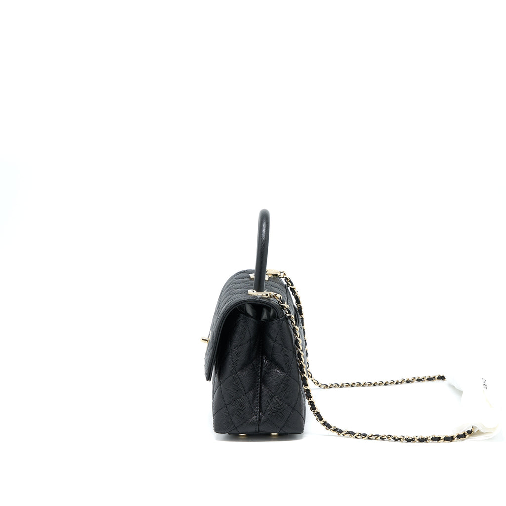 Chanel Small Coco Handle Caviar Black L (Microchip)
