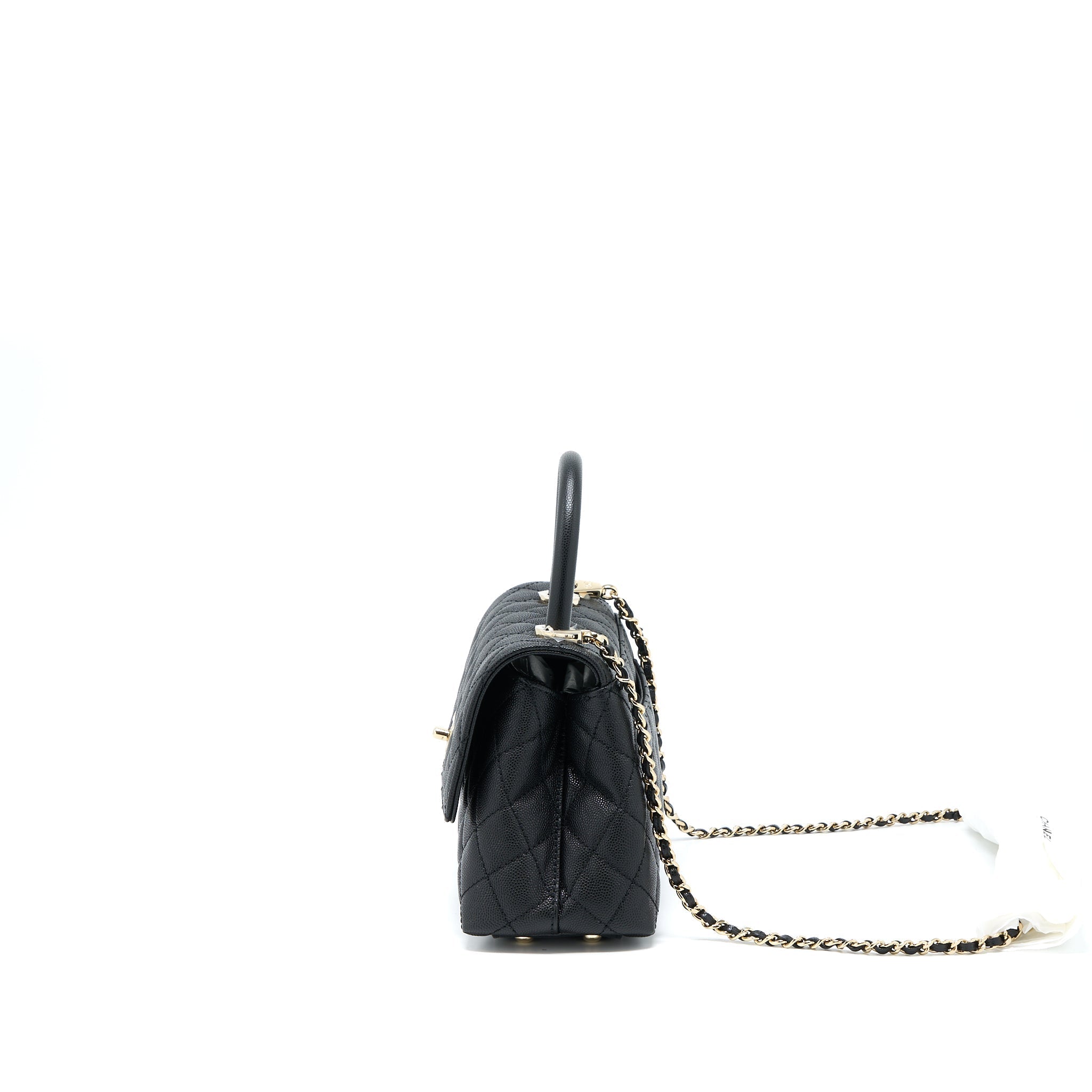 Chanel Small Coco Handle Caviar Black L (Microchip)