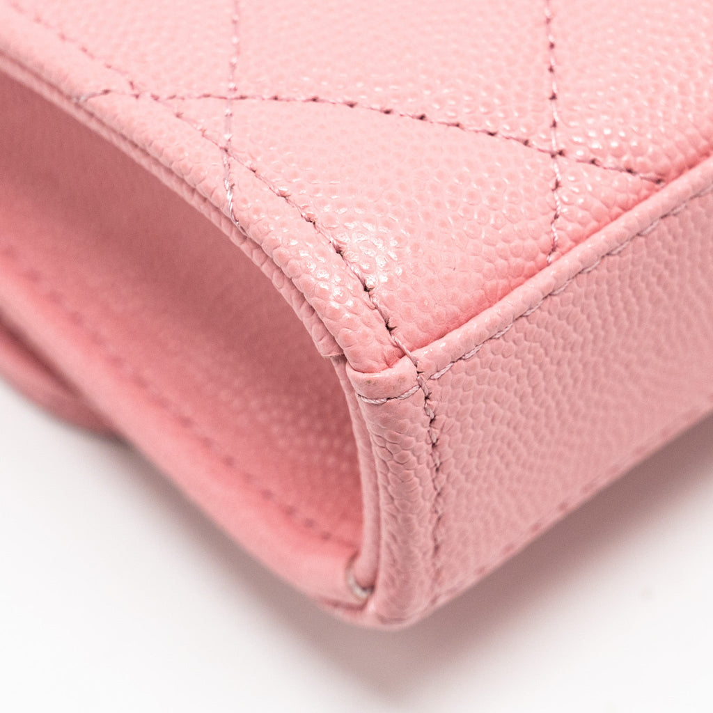 Chanel Mini Flap Bag With Chain Handle Caviar Pink  (microchip)