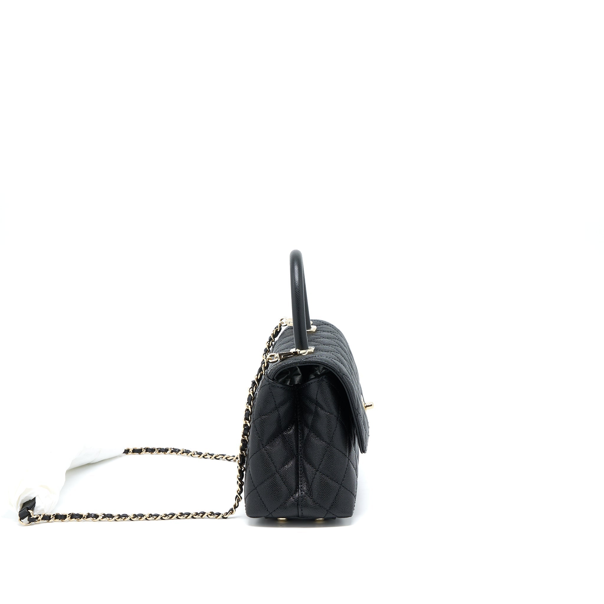 Chanel Small Coco Handle Caviar Black L (Microchip)