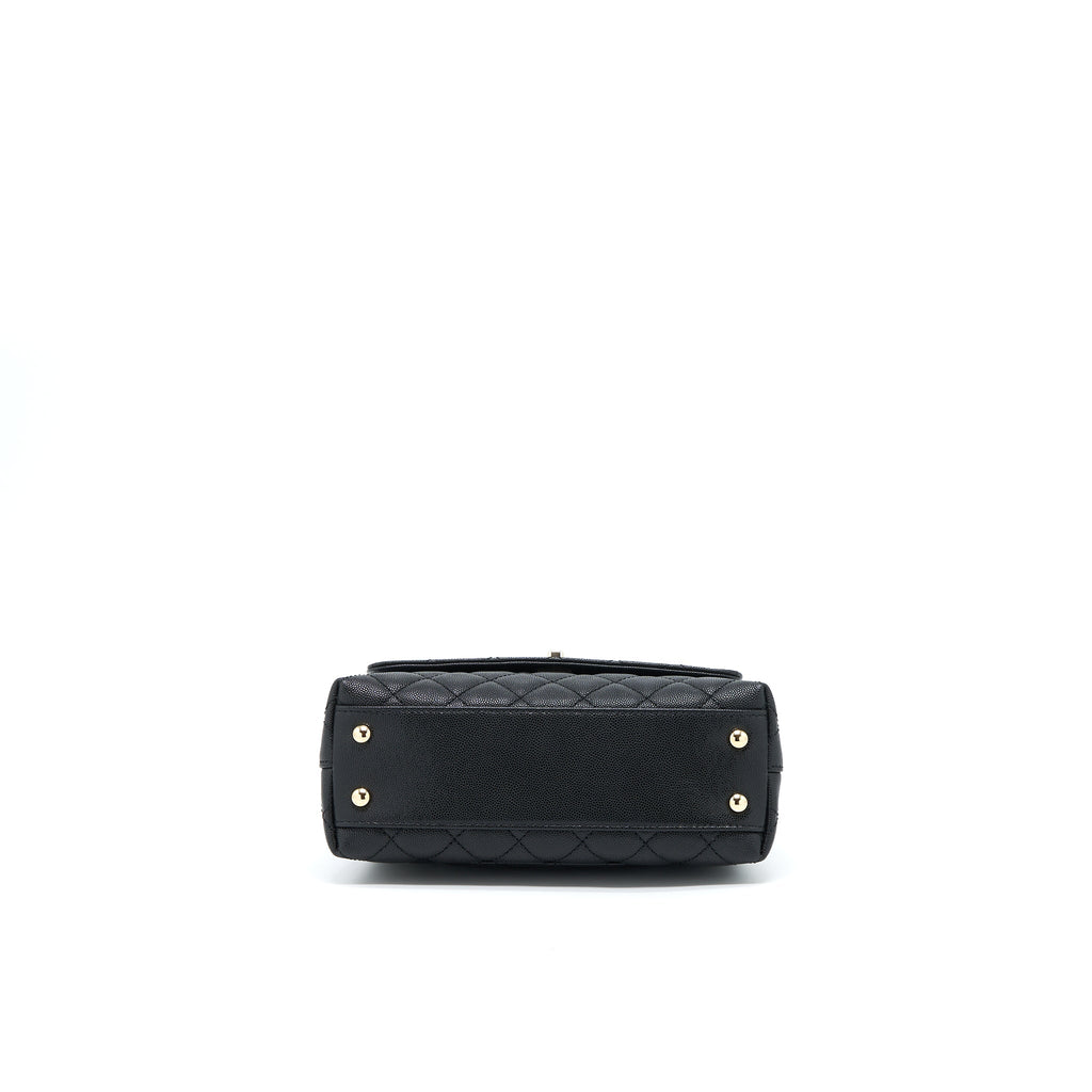Chanel Small Coco Handle Caviar Black L (Microchip)