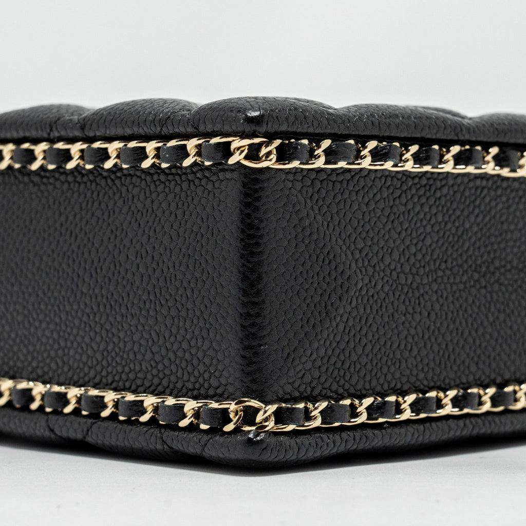 Chanel Quilted Evening Box Bag Caviar Black L (Microchip)