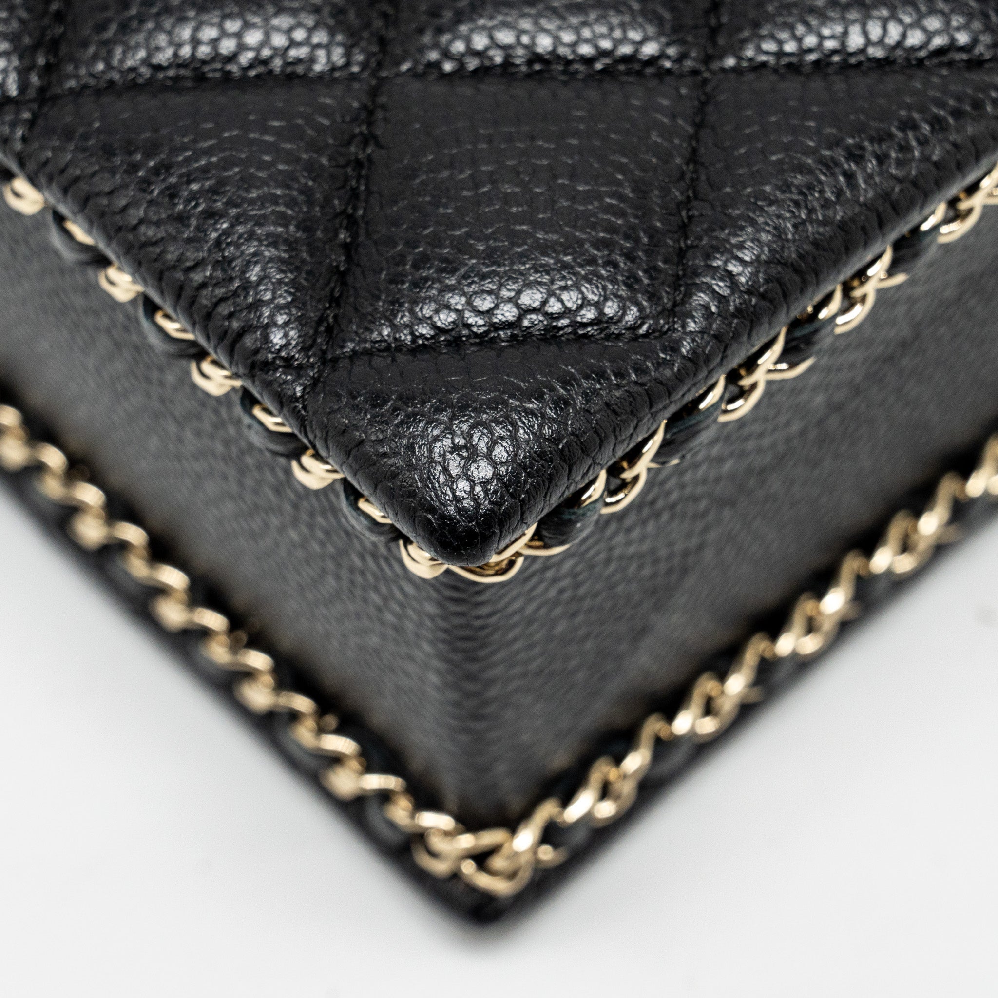 Chanel Quilted Evening Box Bag Caviar Black L (Microchip)