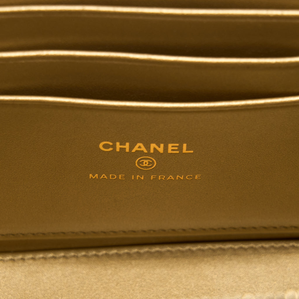 Chanel Pearl Crush Long Vanity Lambskin Black  (Microchip)