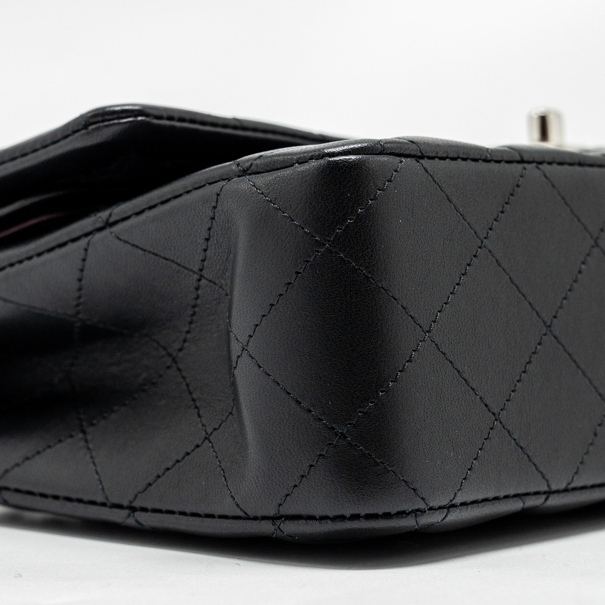 Chanel Medium Classic Double Flap Bag Lambskin Black  (Microchip)