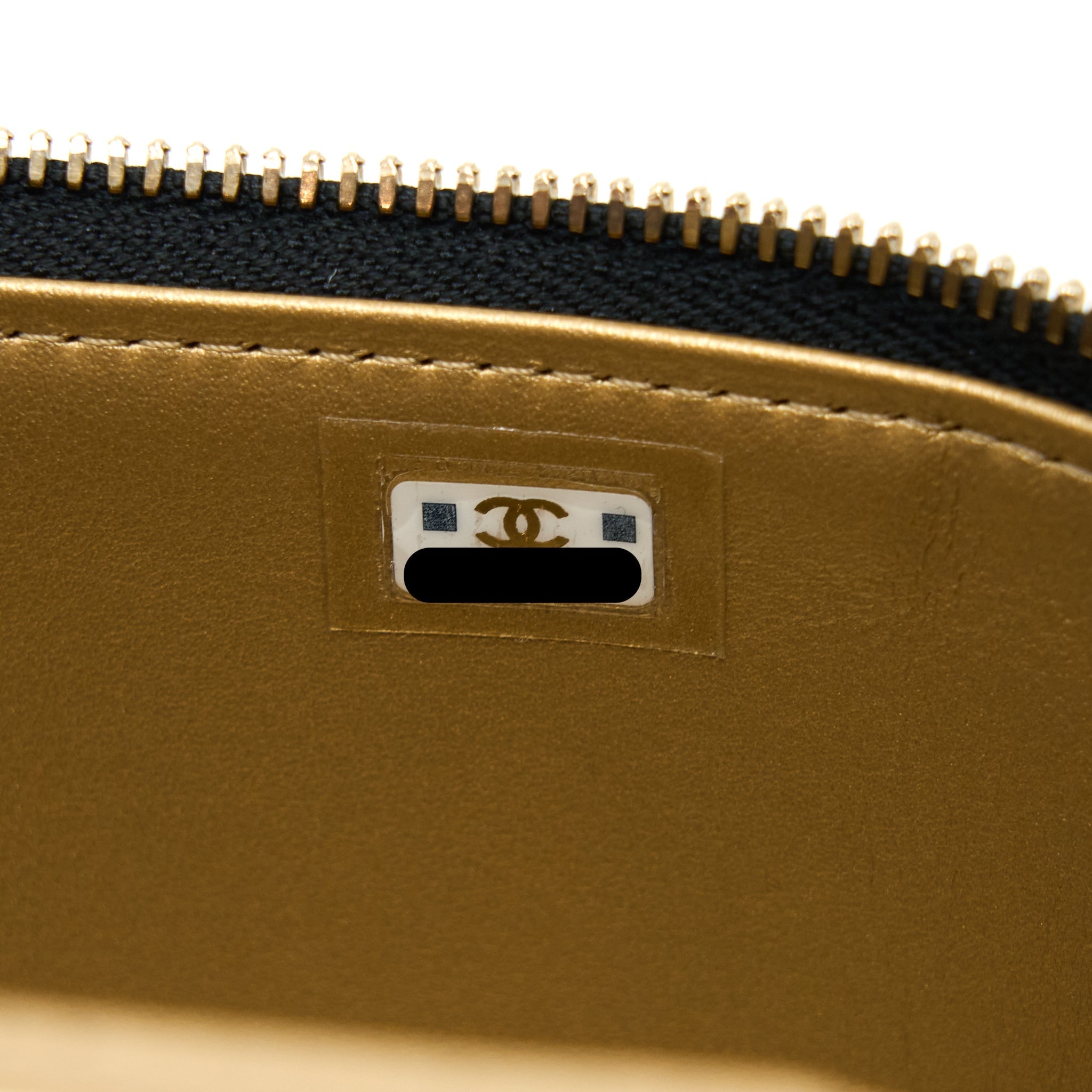 Chanel Pearl Crush Long Vanity Lambskin Black  (Microchip)