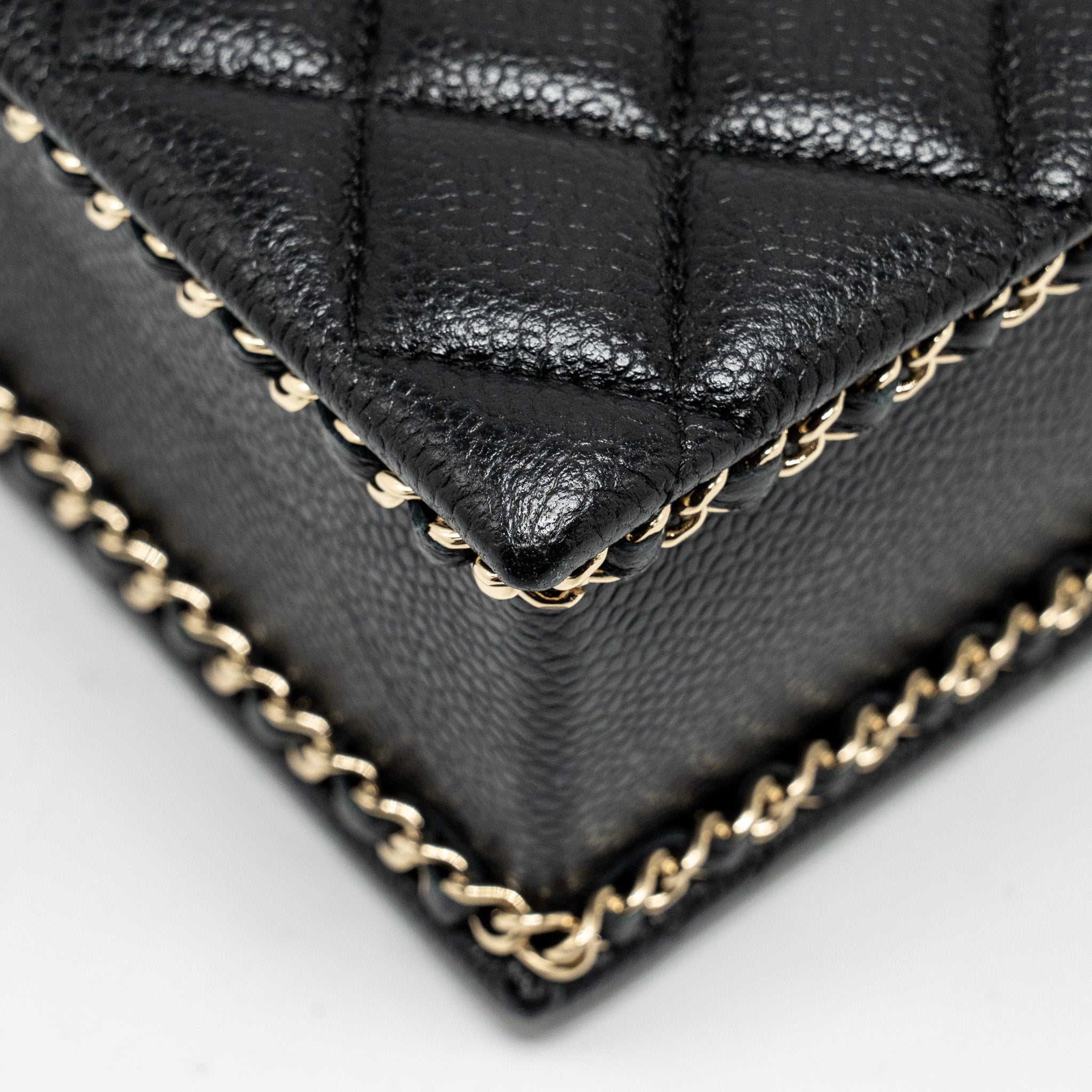 Chanel Quilted Evening Box Bag Caviar Black L (Microchip)
