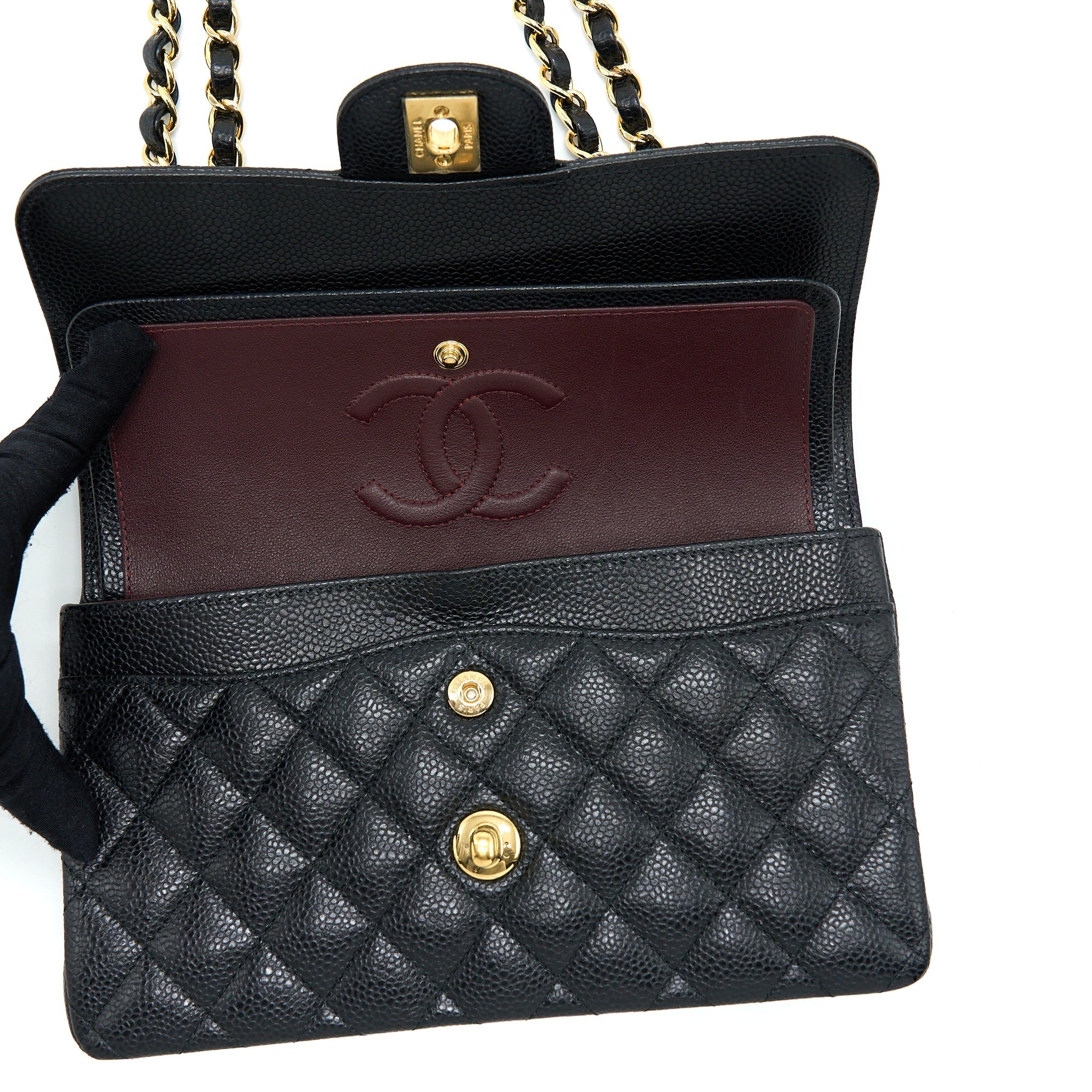 Chanel Small Classic Flap Bag Caviar Black