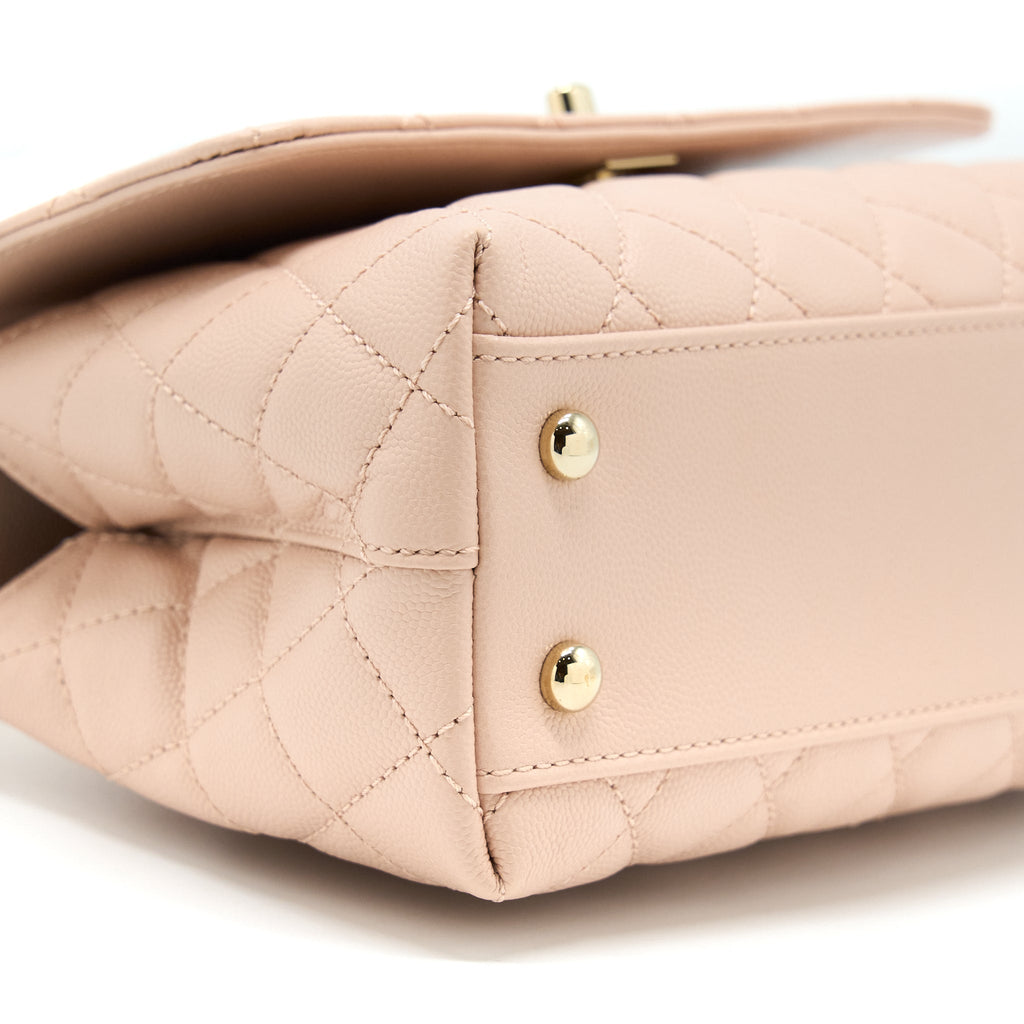 Chanel 21A Small Coco Handle Caviar ND022 Rose Clair / Light Pink L