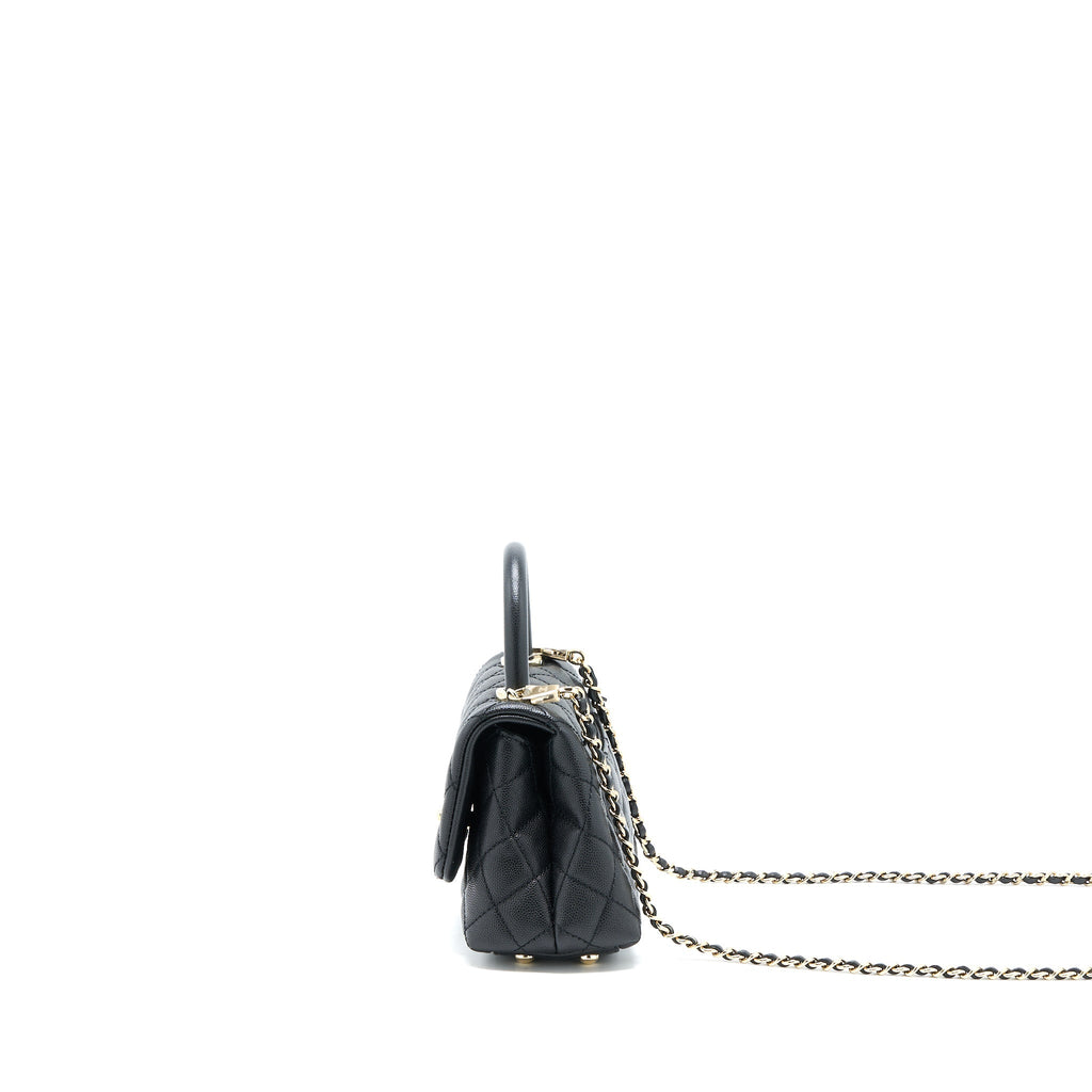 Chanel Mini Coco Handle Caviar Black L